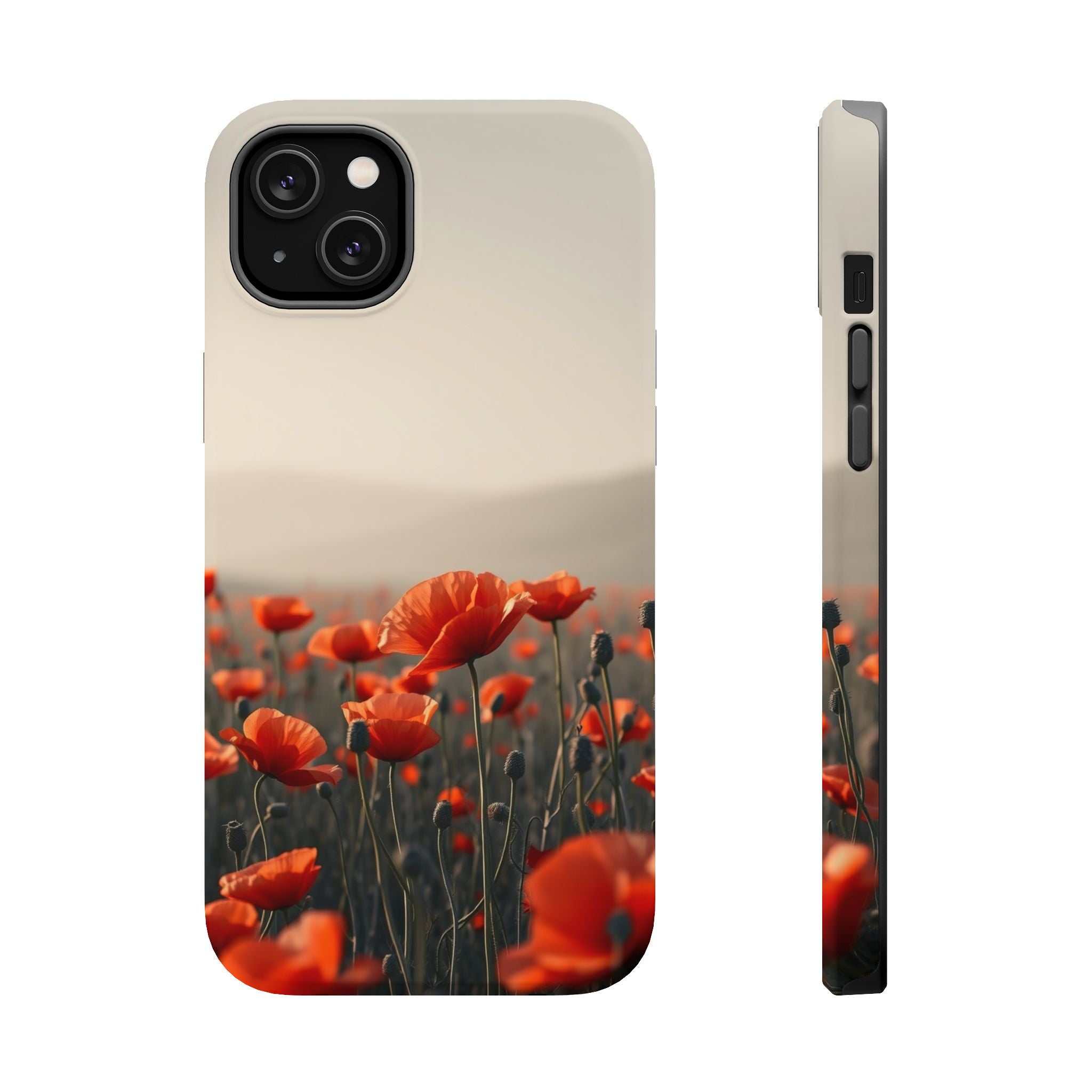 iPhone Charcoal And Copper Poppy Field Slim Everyday Designer Case · iPhone Case