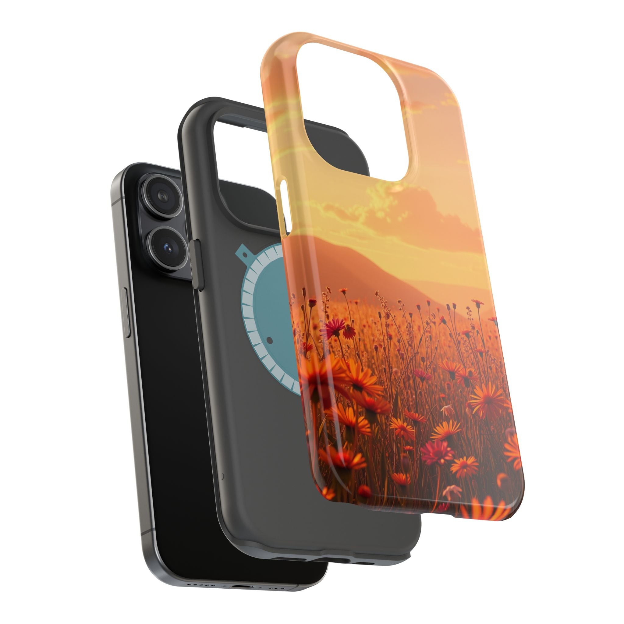 iPhone Sunset Amber And Peach Wildflower Field Soft iPhone Finish · iPhone Case