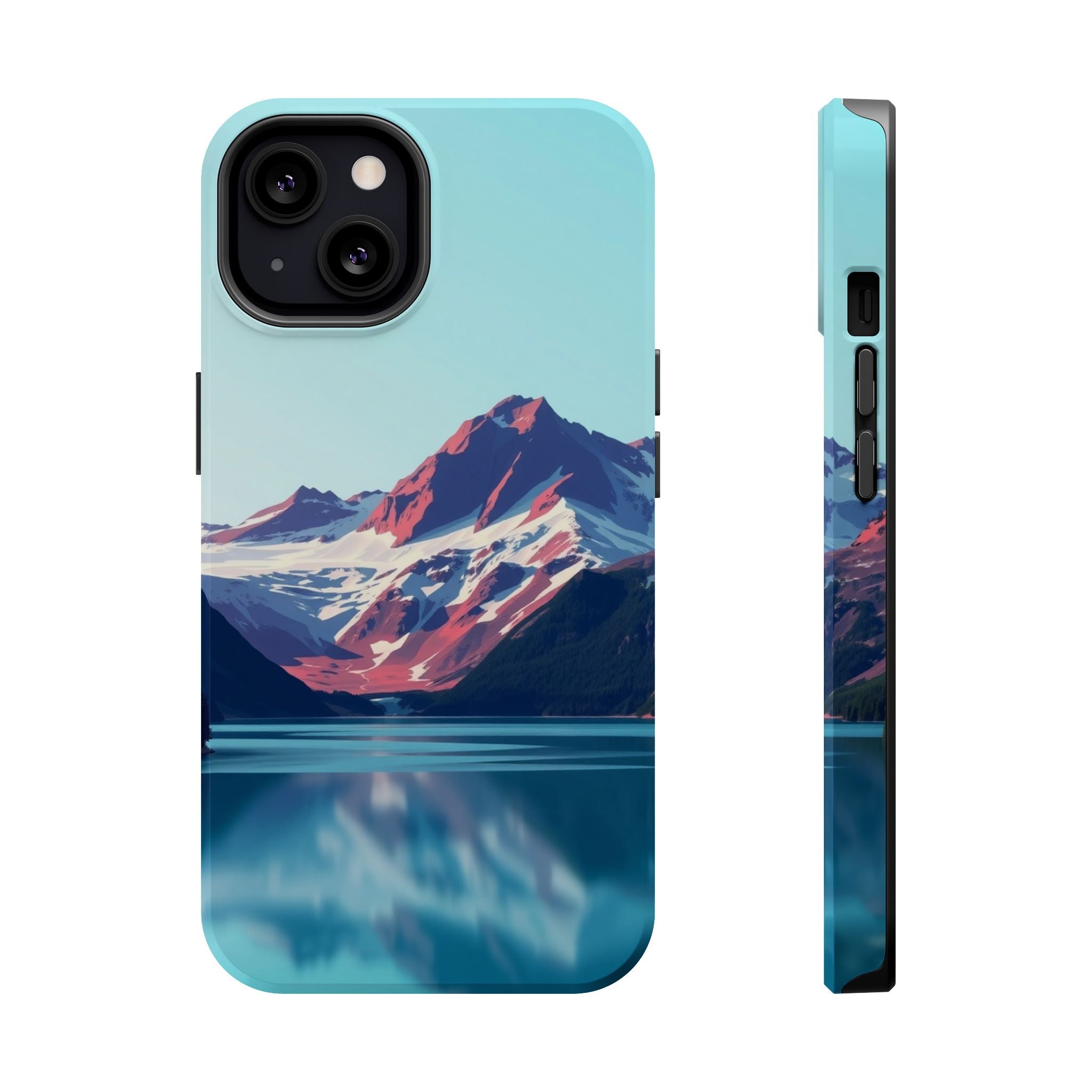 iPhone Cyan And Magenta Glacier Lake Slim Everyday Designer Case · iPhone Case