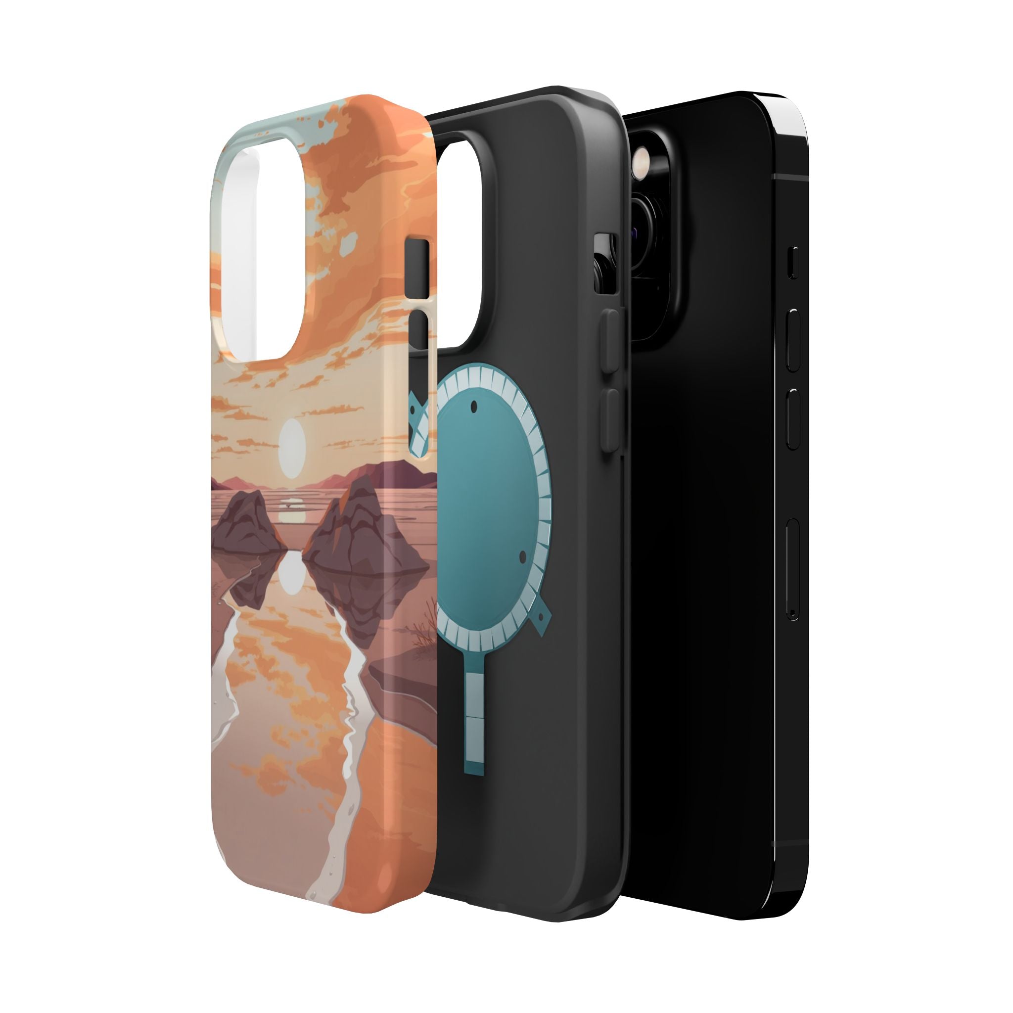 iPhone Sunset Amber And Peach Salt Flat Mirror Soft iPhone Finish · iPhone Case