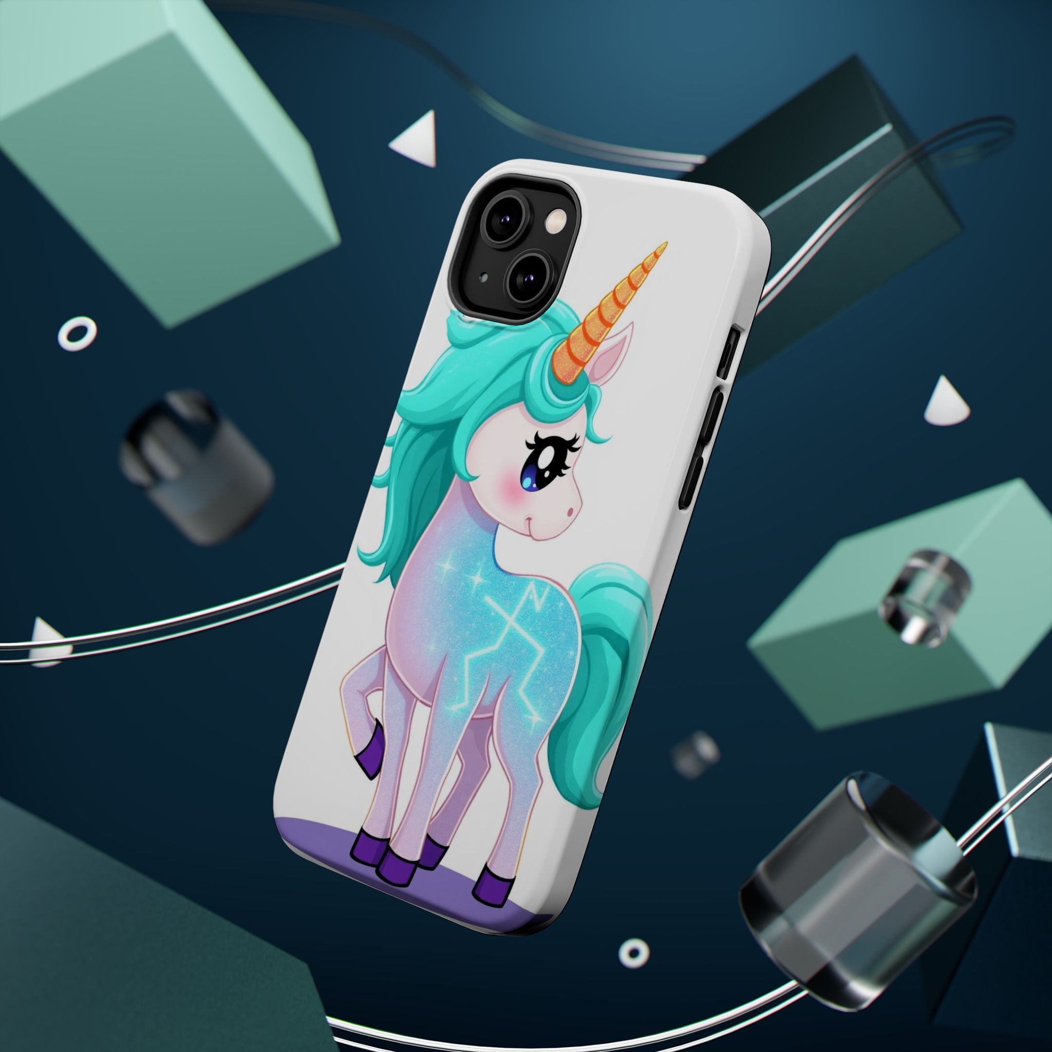 iPhone Turquoise Sparkle Unicorn Kids Fun iPhone Phone Case Gift · iPhone Case