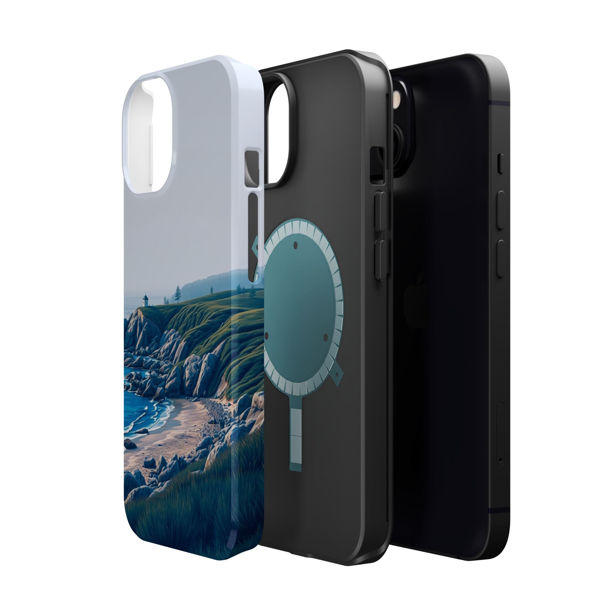 iPhone Midnight Blue And Silver Pebble Beach Soft iPhone 20 Finish · iPhone Case