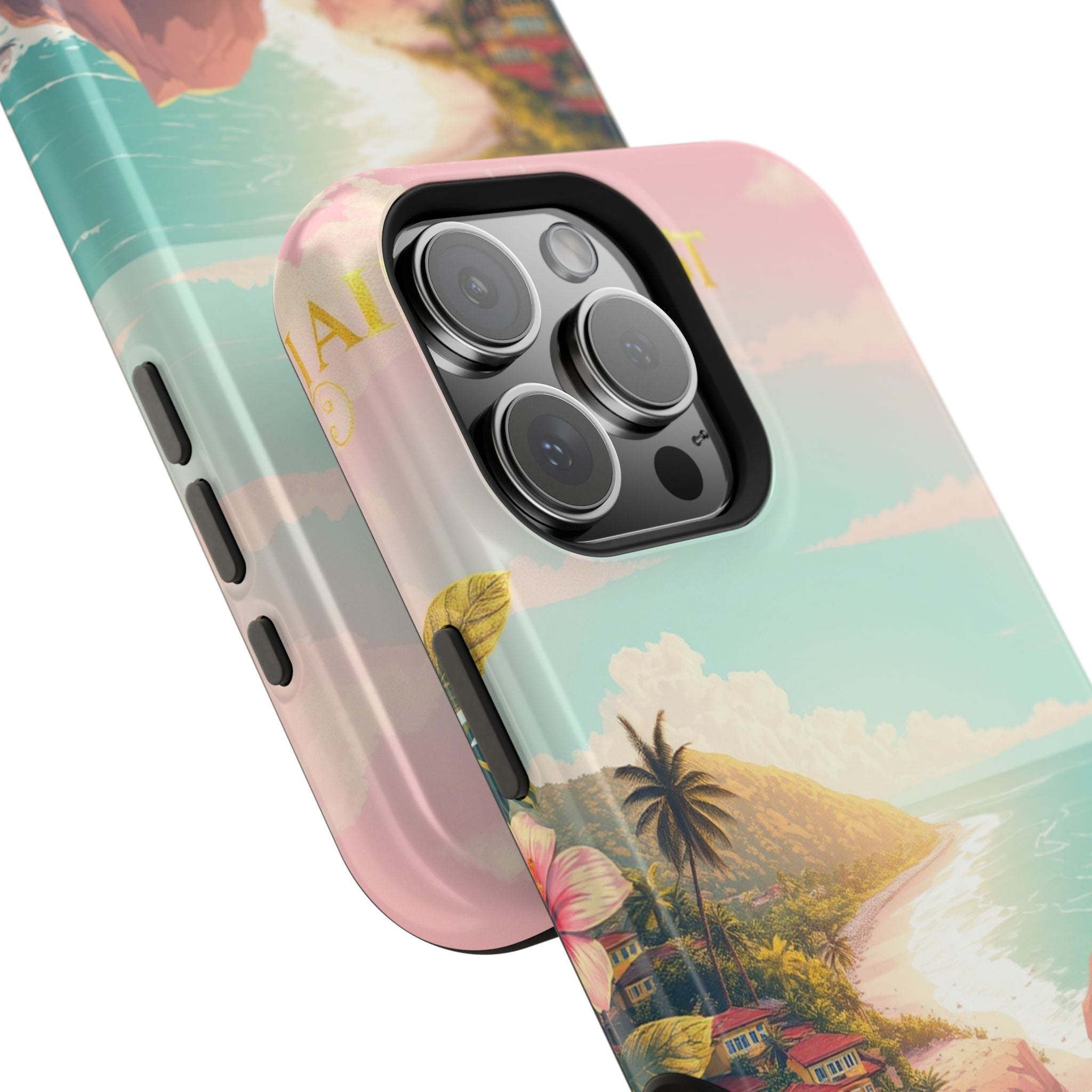 iPhone Mint And Blush Hibiscus Coast Slim Everyday iPhone 14 Designer · iPhone C
