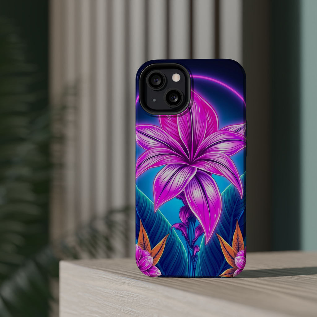 iPhone Tropical Bloom Neon Cyberpunk Slim Everyday Designer Case · iPhone Case