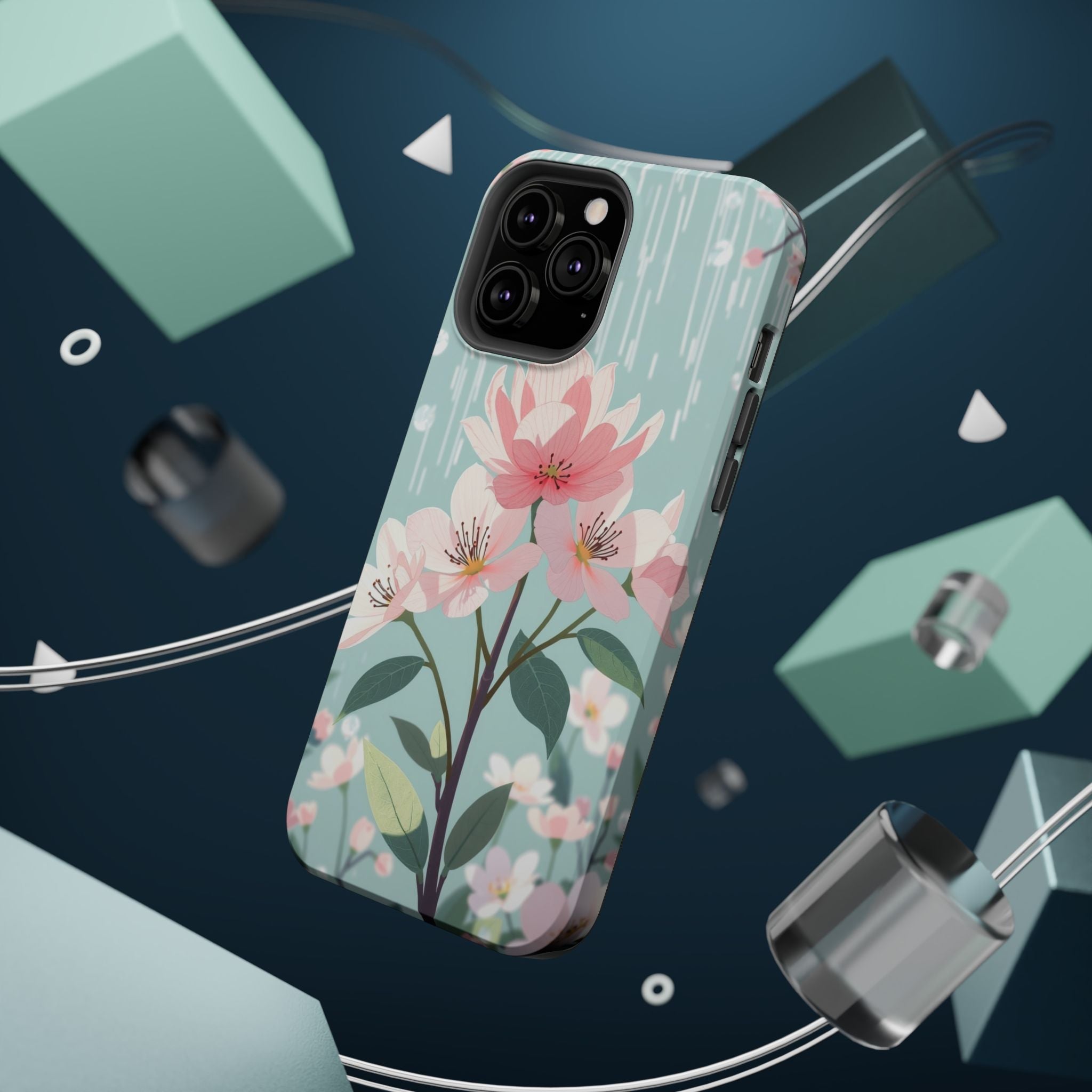 iPhone Mint And Blush Spring Shower Bloom Slim iPhone Everyday Designer · iPhone