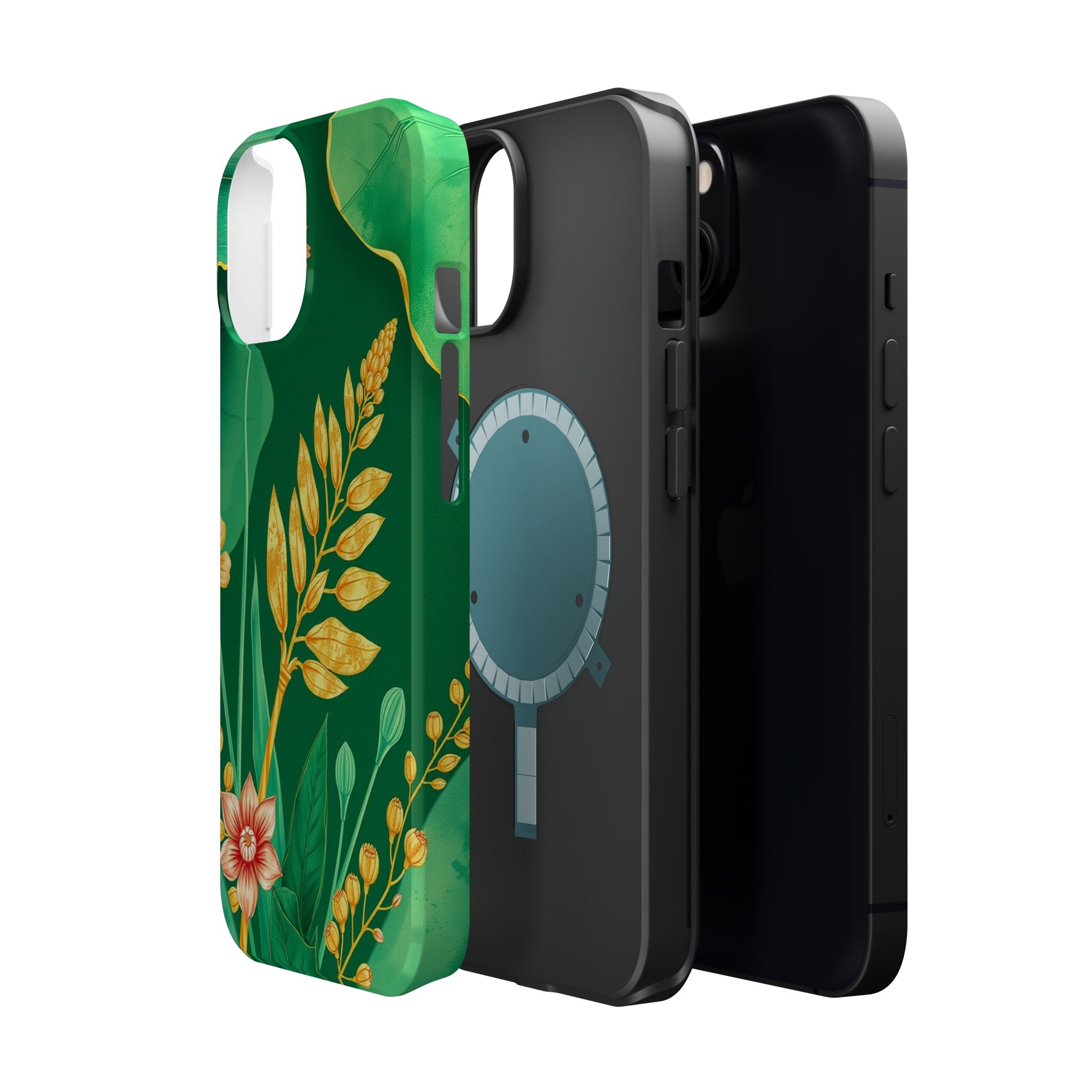 iPhone Emerald Green And Gold Botanical Illustration Ga Slim Snap Case · iPhone