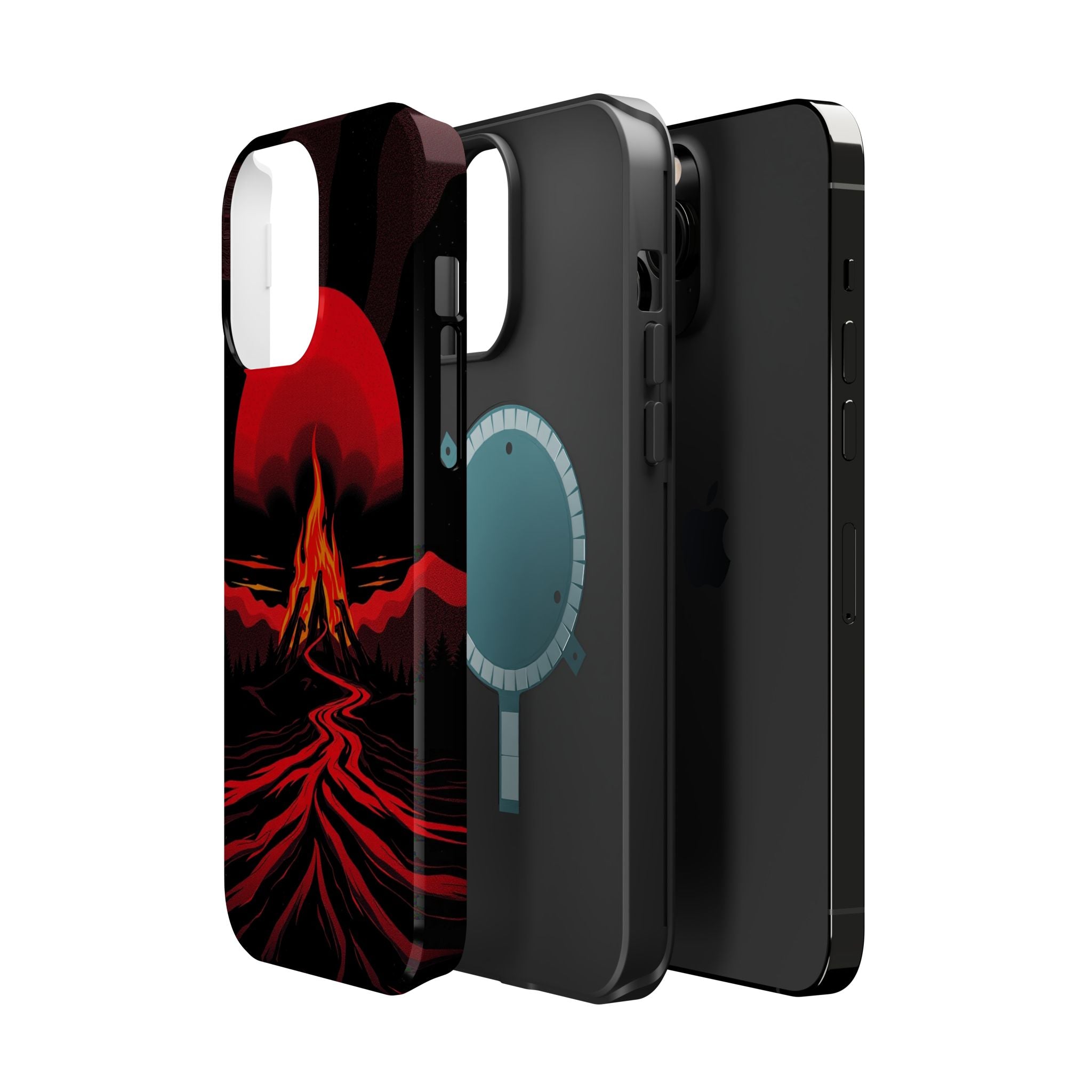 iPhone Black And Crimson Wildfire Glow Slim Everyday Designer Case · iPhone Case