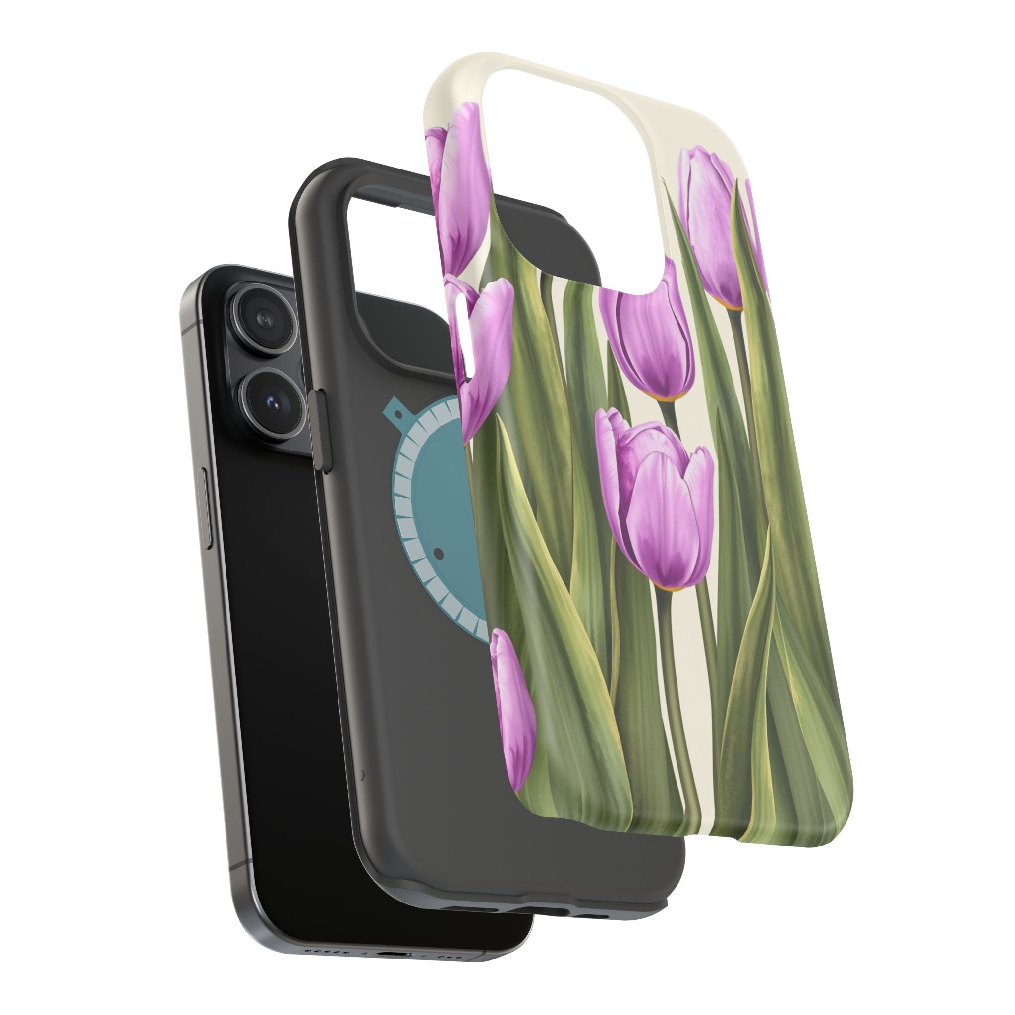 iPhone Tulip Row Electric Art 14 Bold Modern Everyday Snap Case · iPhone Case
