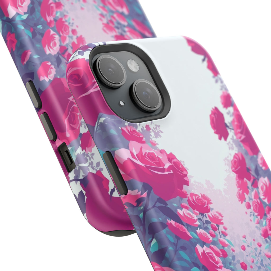 iPhone Cyan And Magenta Rose Garden Slim Everyday Designer Case · iPhone Case