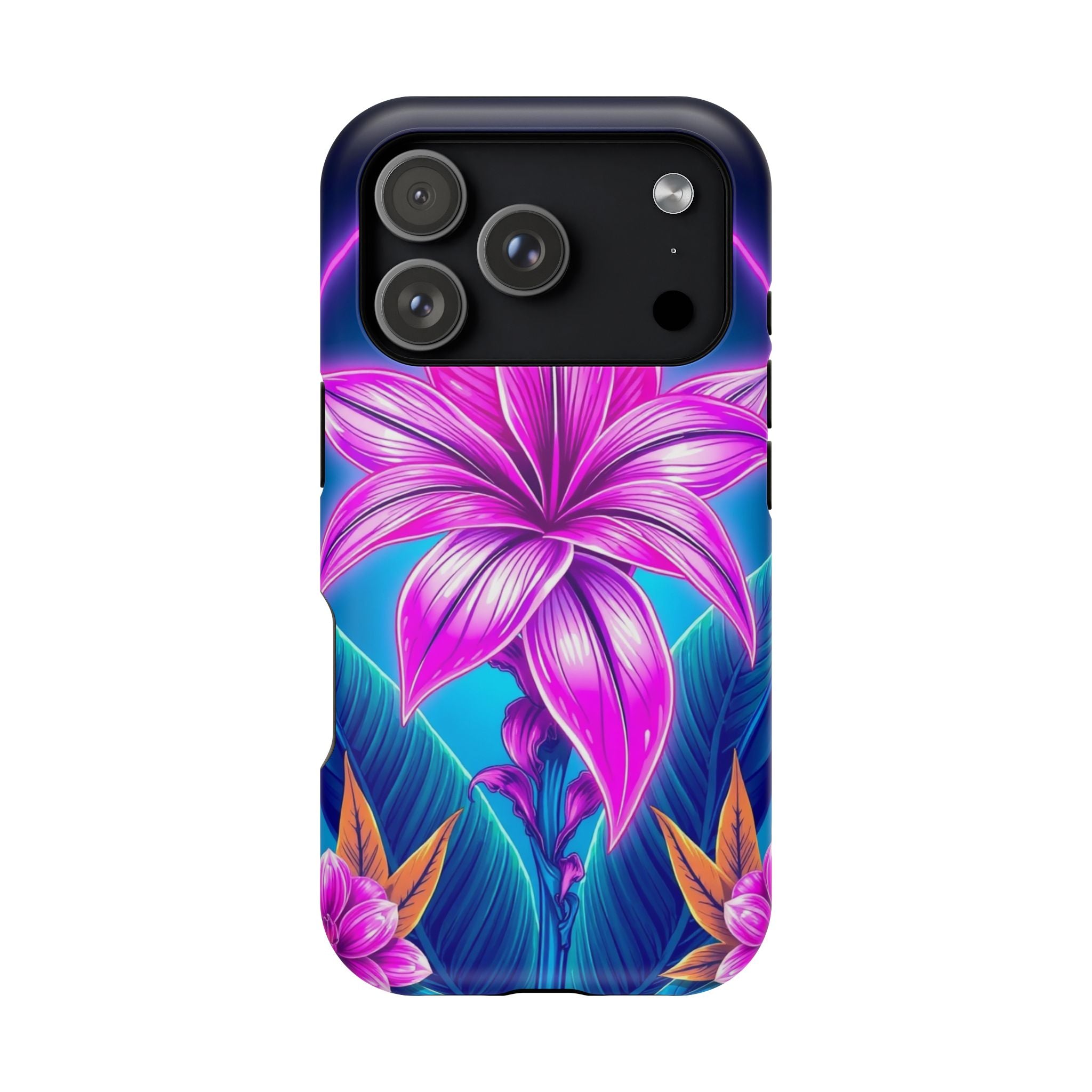 iPhone Tropical Bloom Neon Cyberpunk Slim Everyday Designer Case · iPhone Case