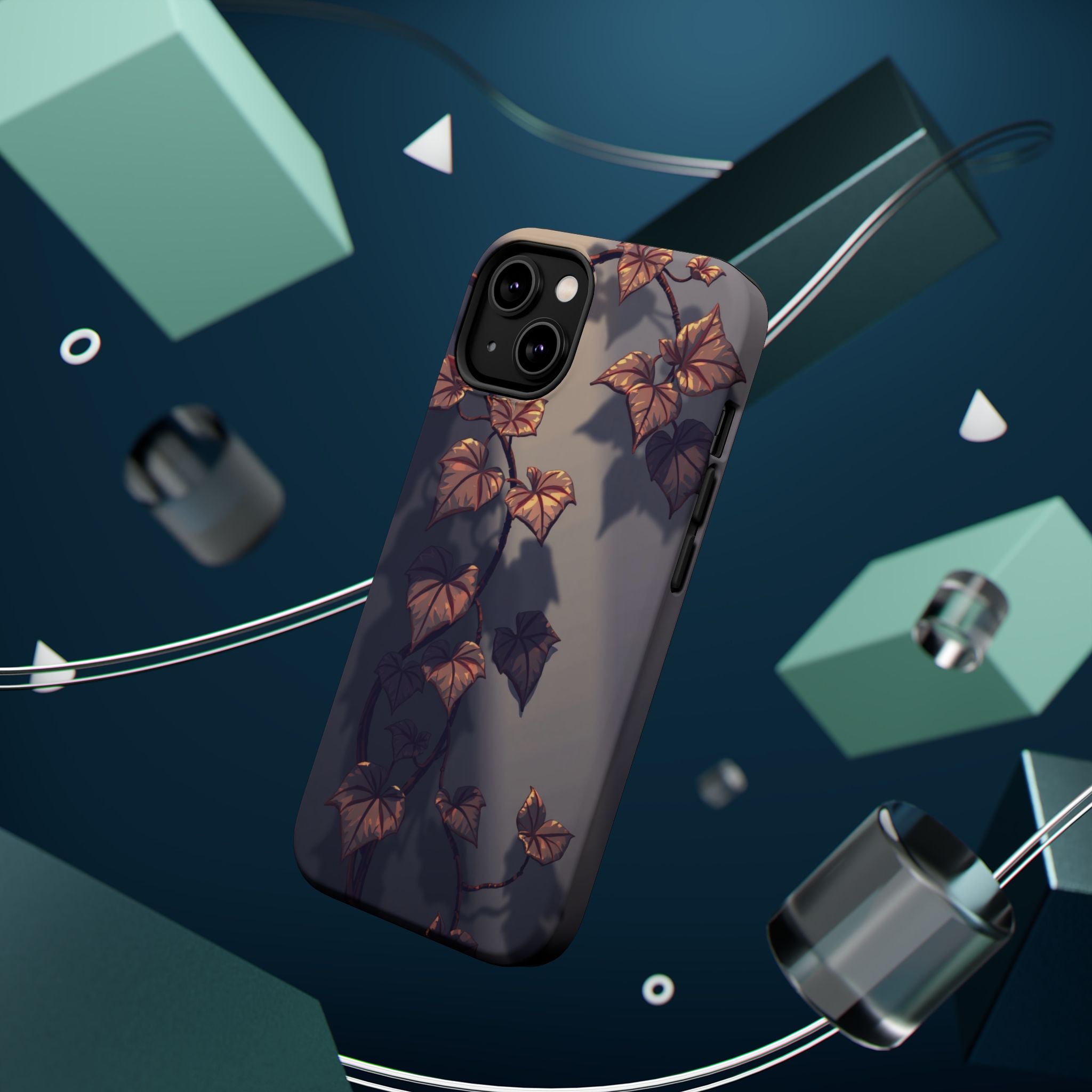 iPhone Charcoal And Copper Art Nouveau Vine Soft iPhone 13 Finish · iPhone Case