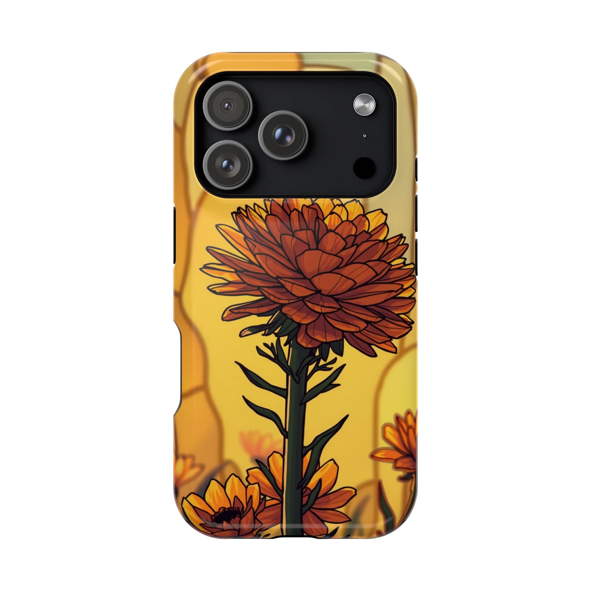 iPhone Sunset Amber And Peach Ranunculus Stack Soft iPhone Finish · iPhone Case