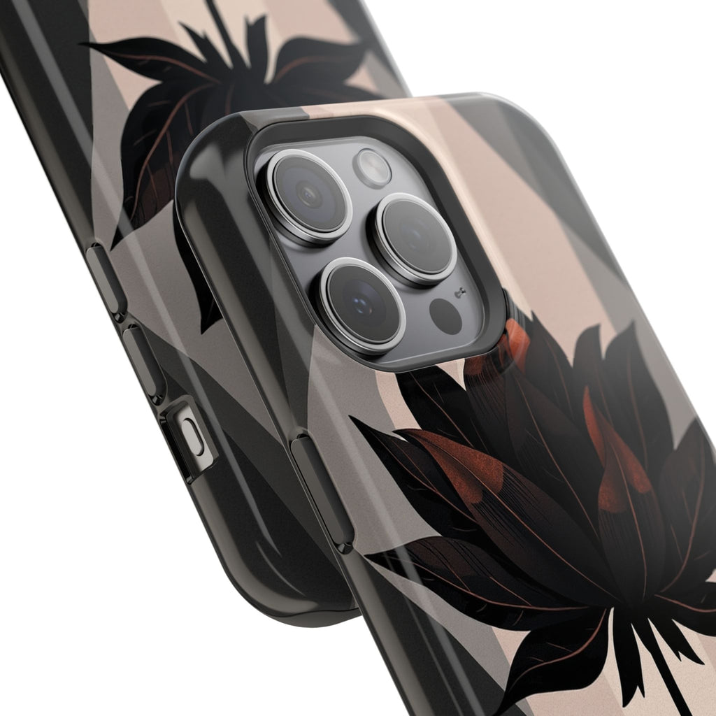 iPhone Charcoal And Copper Floral Silhouette Slim iPhone Everyday · iPhone Case