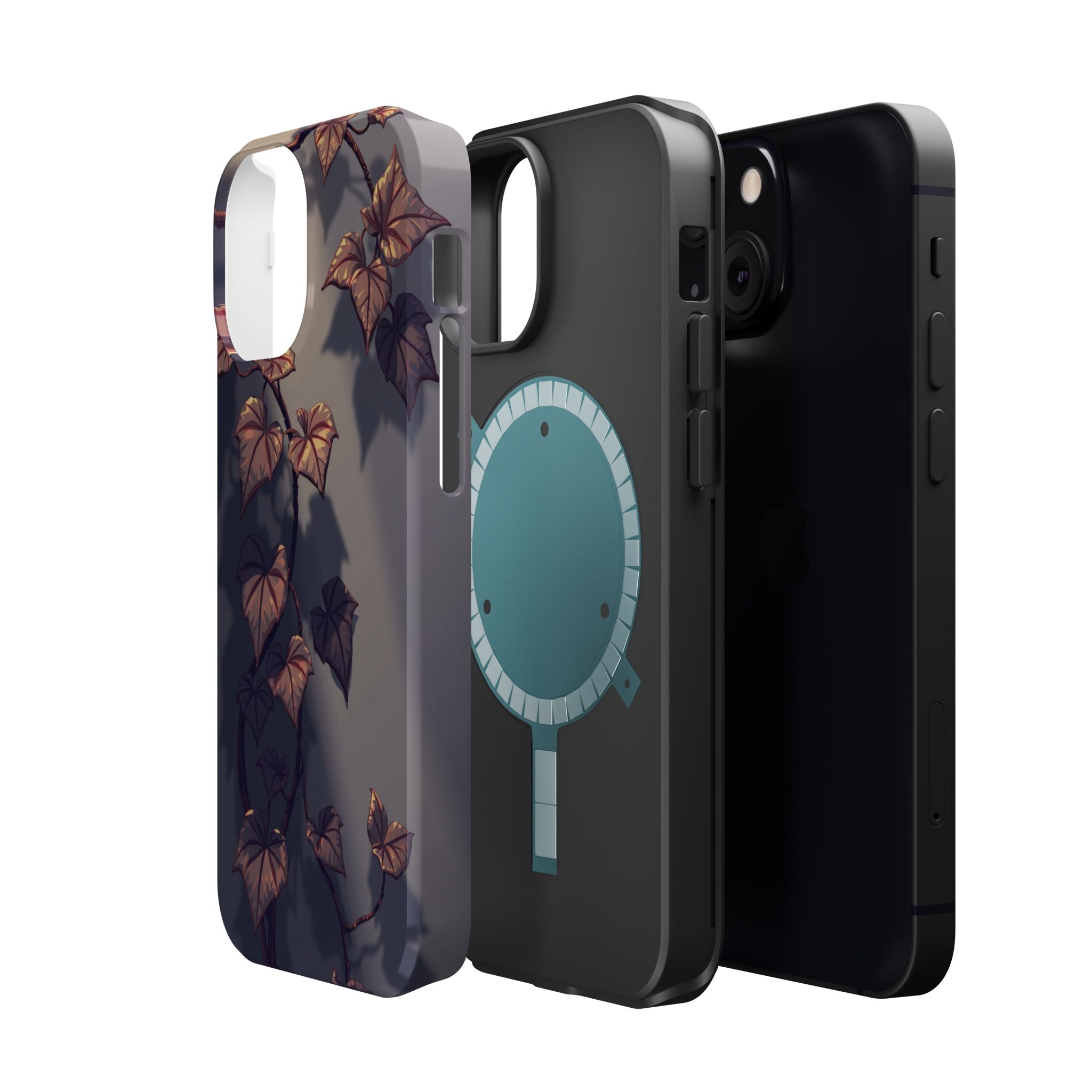 iPhone Charcoal And Copper Art Nouveau Vine Soft iPhone 13 Finish · iPhone Case
