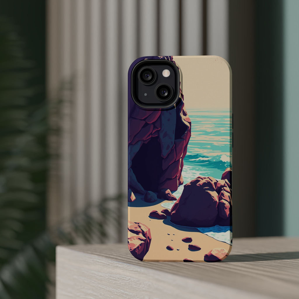 iPhone Cyan And Magenta Pebble Beach Slim Everyday Designer Case · iPhone Case