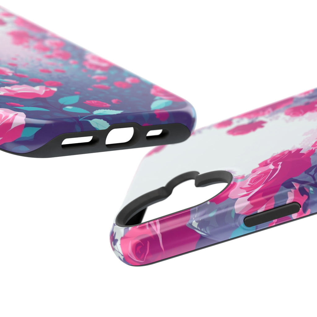 iPhone Cyan And Magenta Rose Garden Slim Everyday Designer Case · iPhone Case