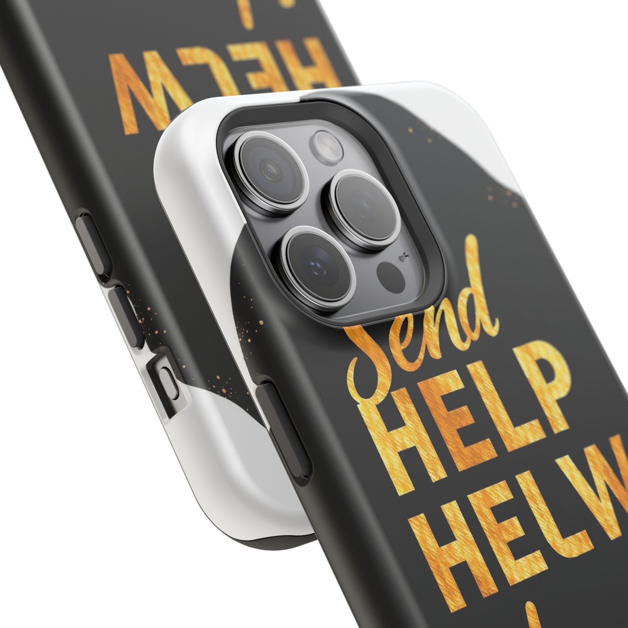 iPhone Send Help Now Enchanted Art Bold Modern Everyday Snap Case · iPhone Case