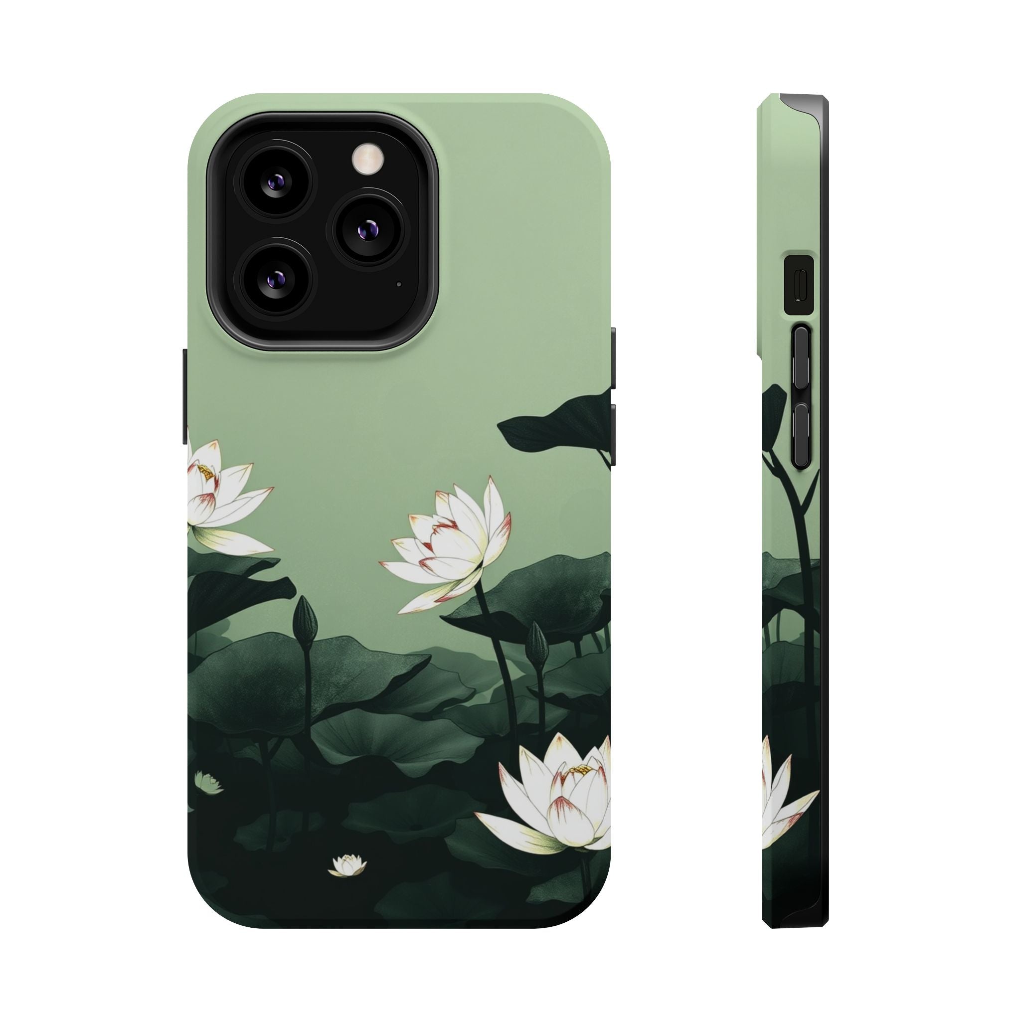 iPhone Sage And Ivory Lotus Pond Bold Modern Everyday Snap Case · iPhone Case