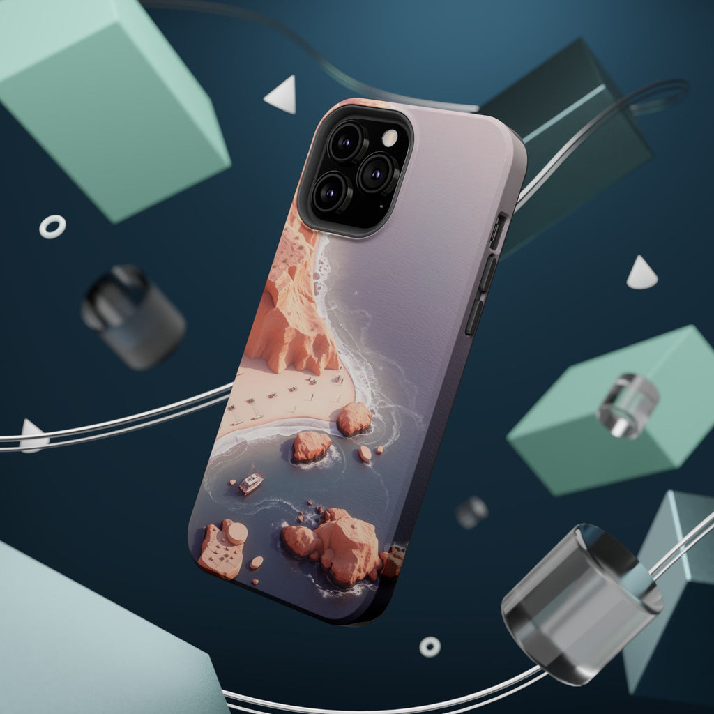 iPhone Rose Pink And Cream Shoreline Aerial Soft iPhone 17 Finish · iPhone Case