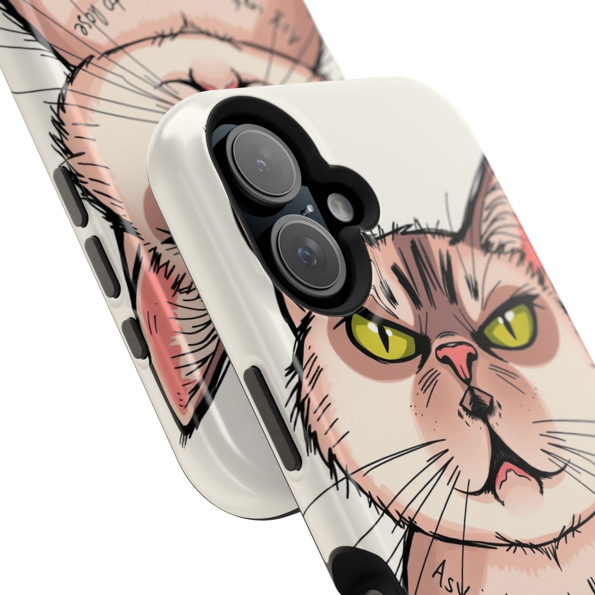 iPhone Sarcastic Cat Verdict Hand-Drawn Sketch Soft Finish Everyday Case · iPhon
