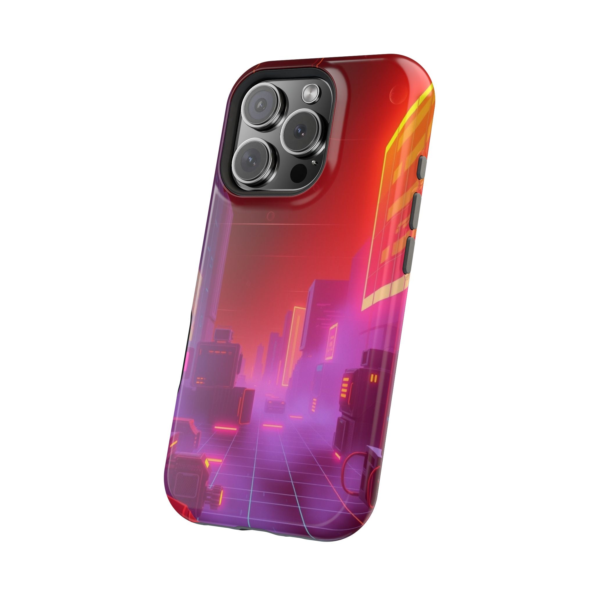iPhone Dreamy 80s Grid Synthwave Design Slim Everyday Designer Case · iPhone Cas