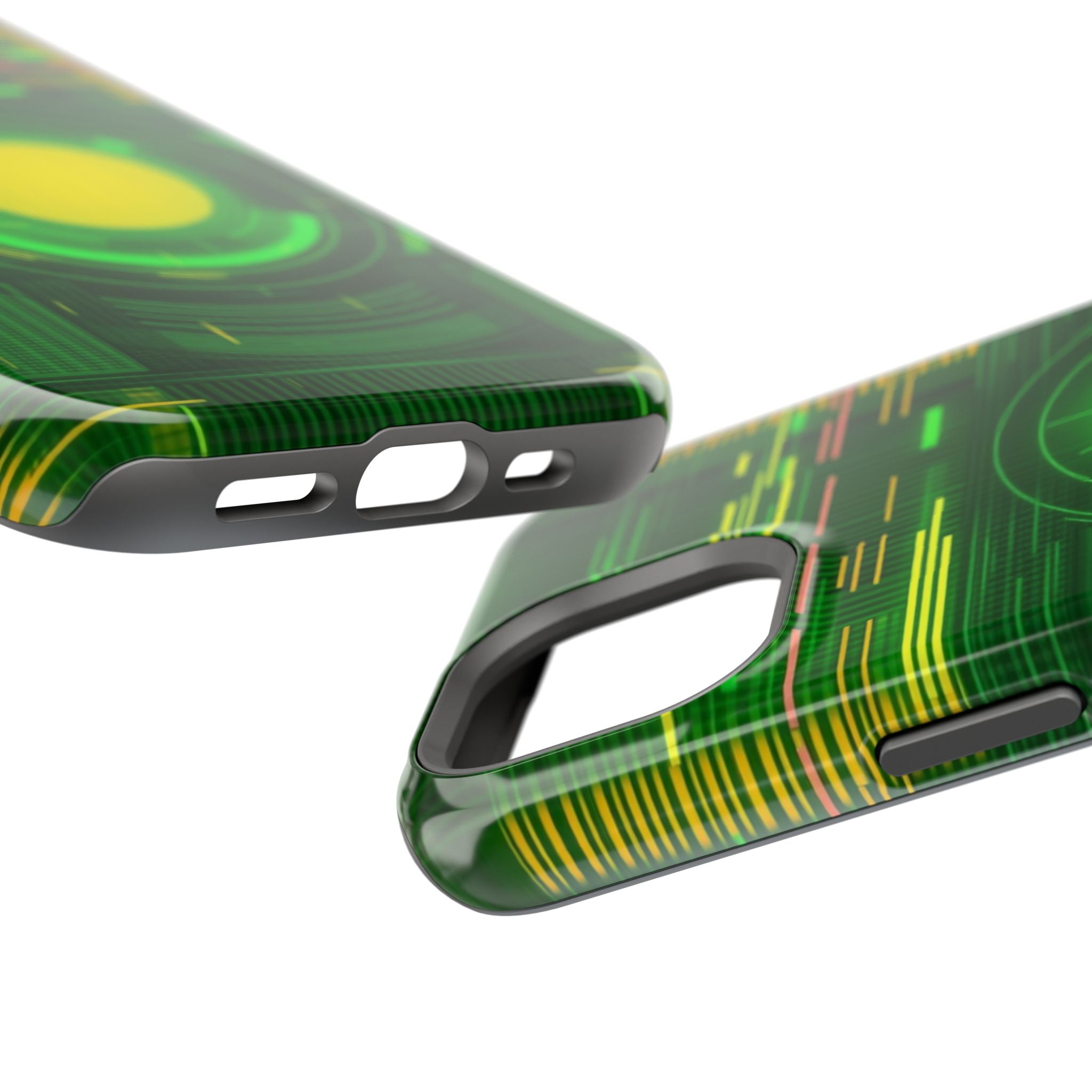 iPhone Emerald Green And Gold VHS Static Slim Everyday Designer Case · iPhone Ca