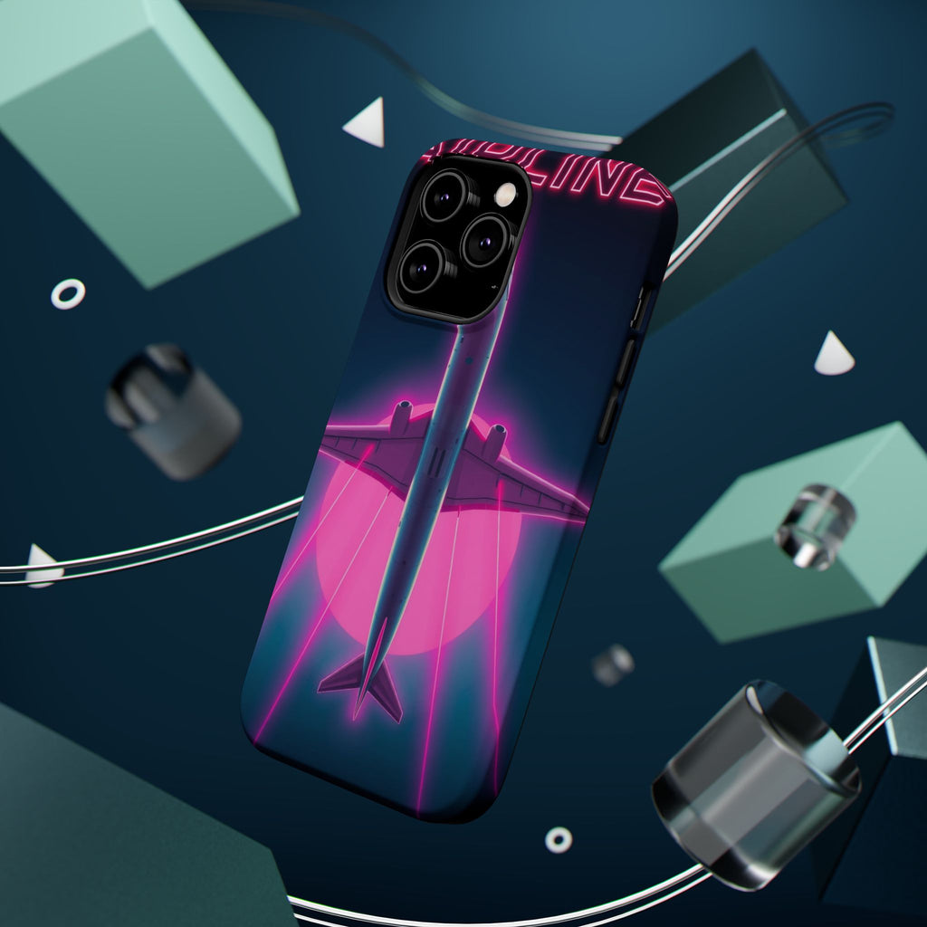 iPhone Cyan And Magenta Retro Airline Poster Slim Everyday Designer Case · iPhon