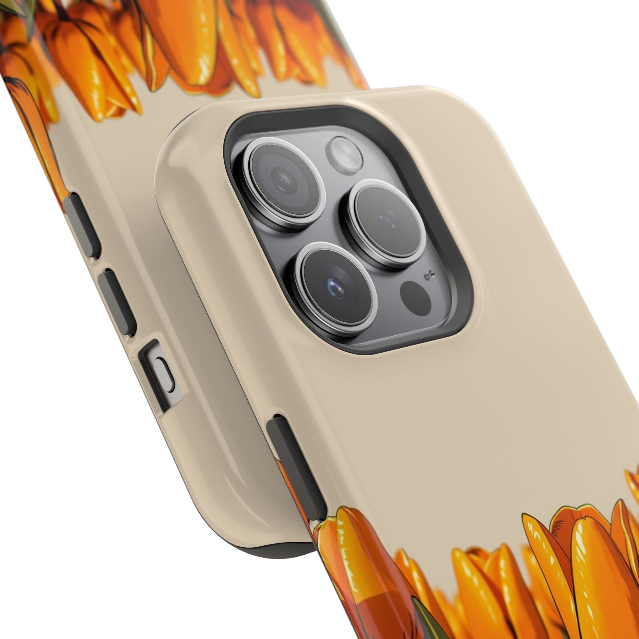 iPhone Burnt Orange And Sand Tulip Row Slim Everyday Designer Case · iPhone Case