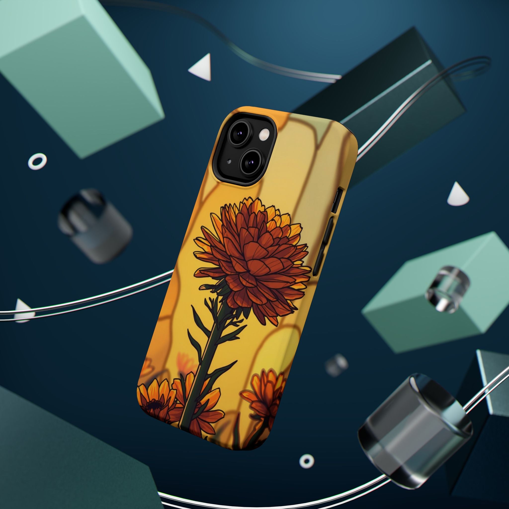 iPhone Sunset Amber And Peach Ranunculus Stack Soft iPhone Finish · iPhone Case