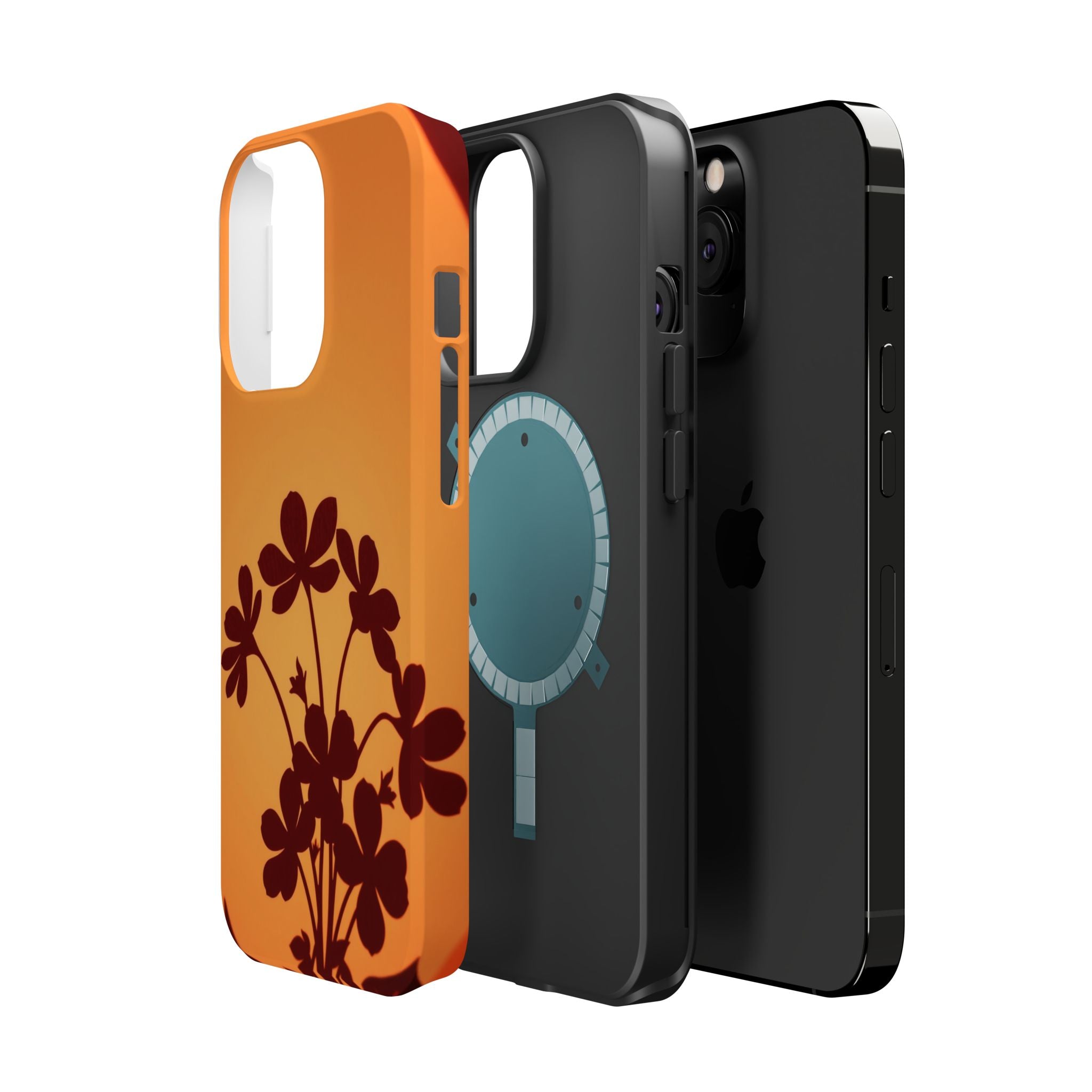 iPhone Floral Silhouette Electric Art Slim Everyday Designer Case · iPhone Case