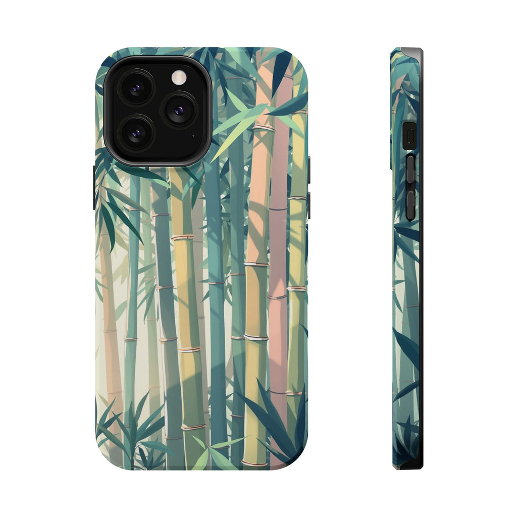 iPhone Mint And Blush Bamboo Grove Bold Modern Everyday Snap Case · iPhone Case