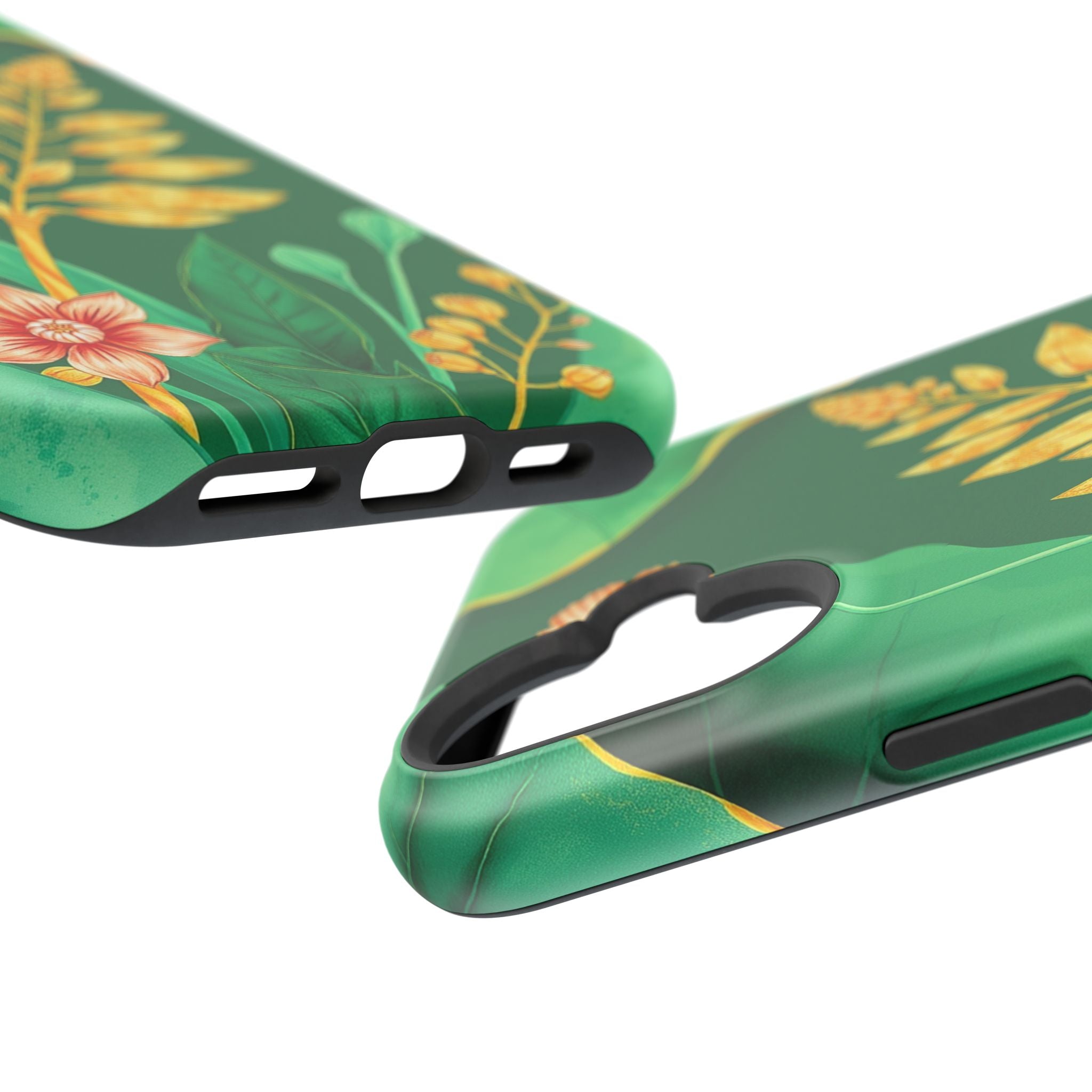 iPhone Emerald Green And Gold Botanical Illustration Ga Slim Snap Case · iPhone