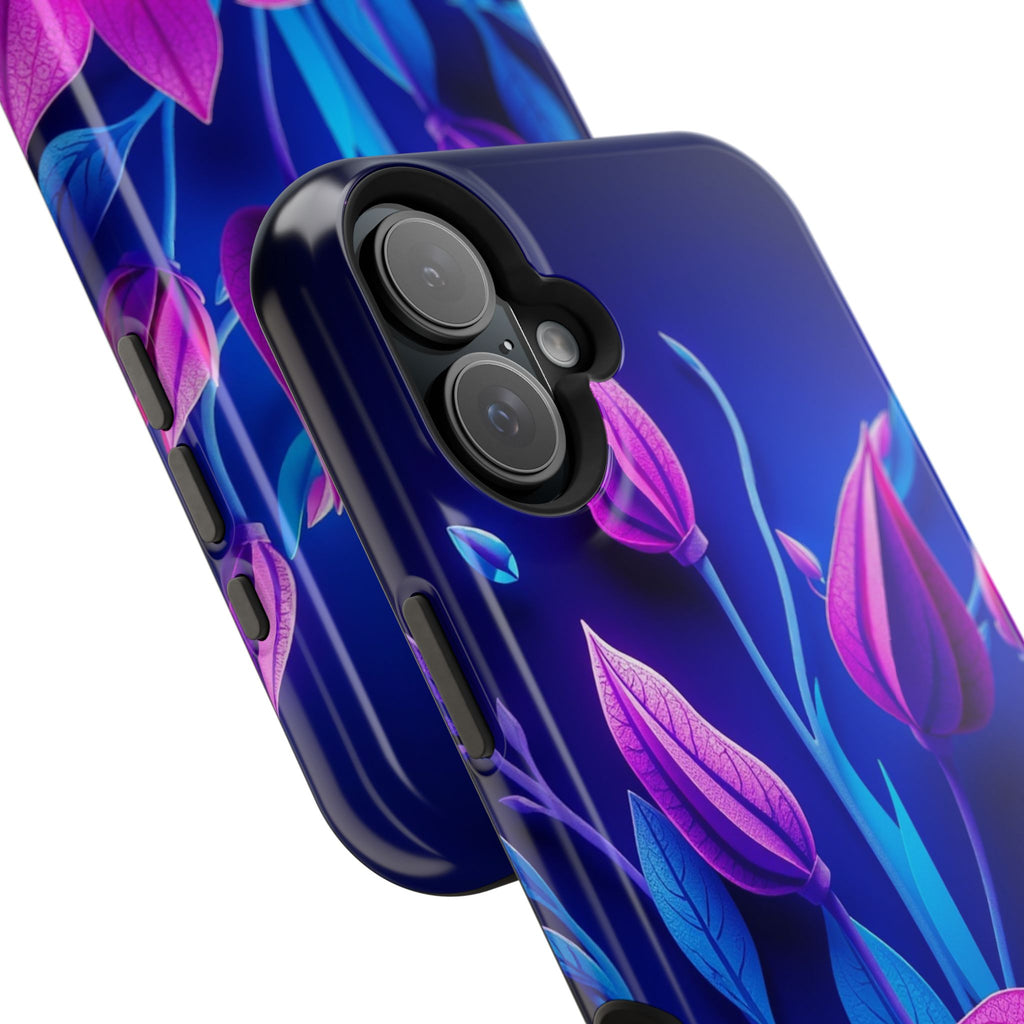 iPhone Neon Floral Paper Cut Art Bold Modern Everyday Snap Case · iPhone Case
