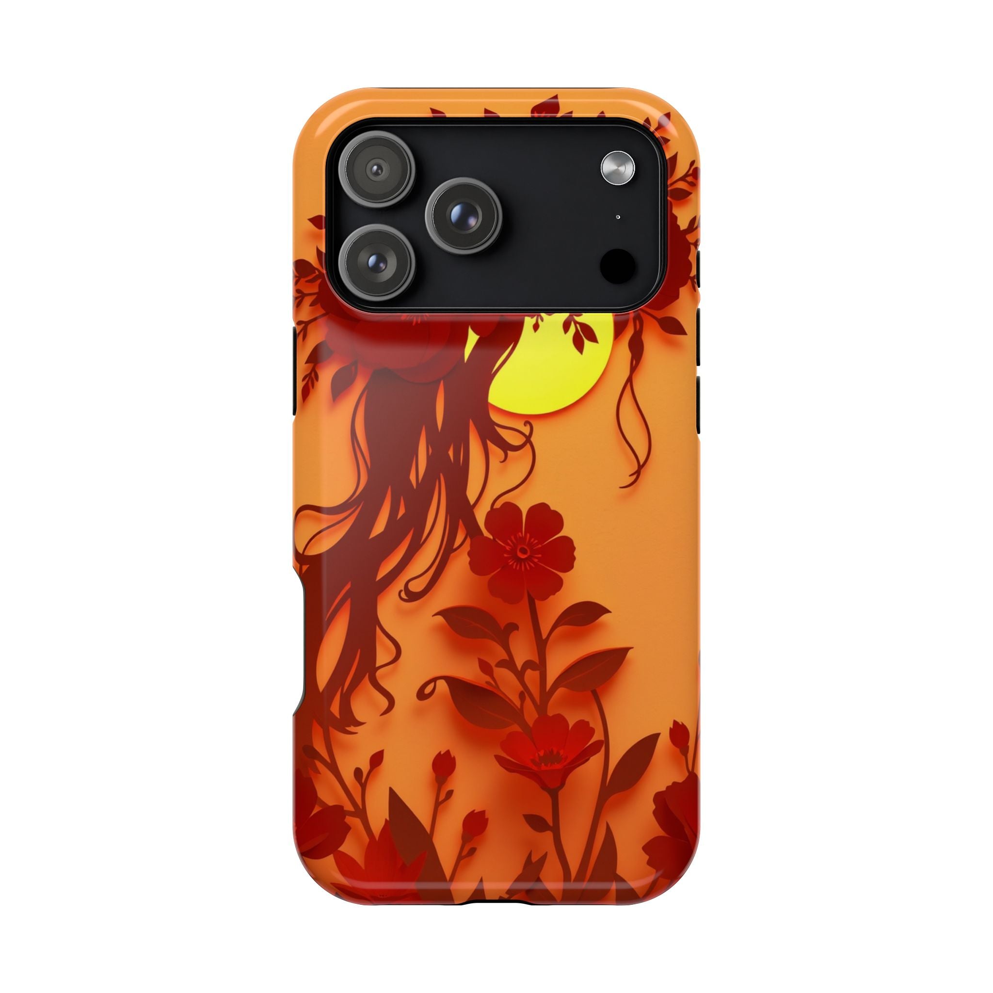 iPhone Sunset Amber And Peach Floral Crown Slim iPhone Everyday · iPhone Case