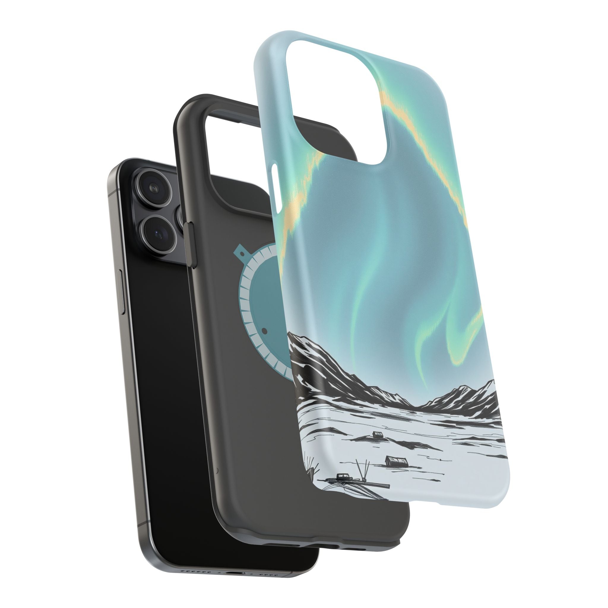 iPhone Charcoal And Copper Northern Lights Slim iPhone Everyday · iPhone Case