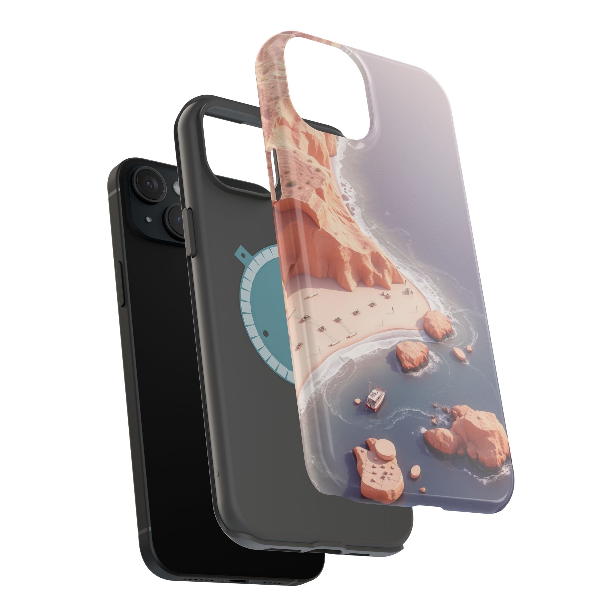 iPhone Rose Pink And Cream Shoreline Aerial Soft iPhone 17 Finish · iPhone Case