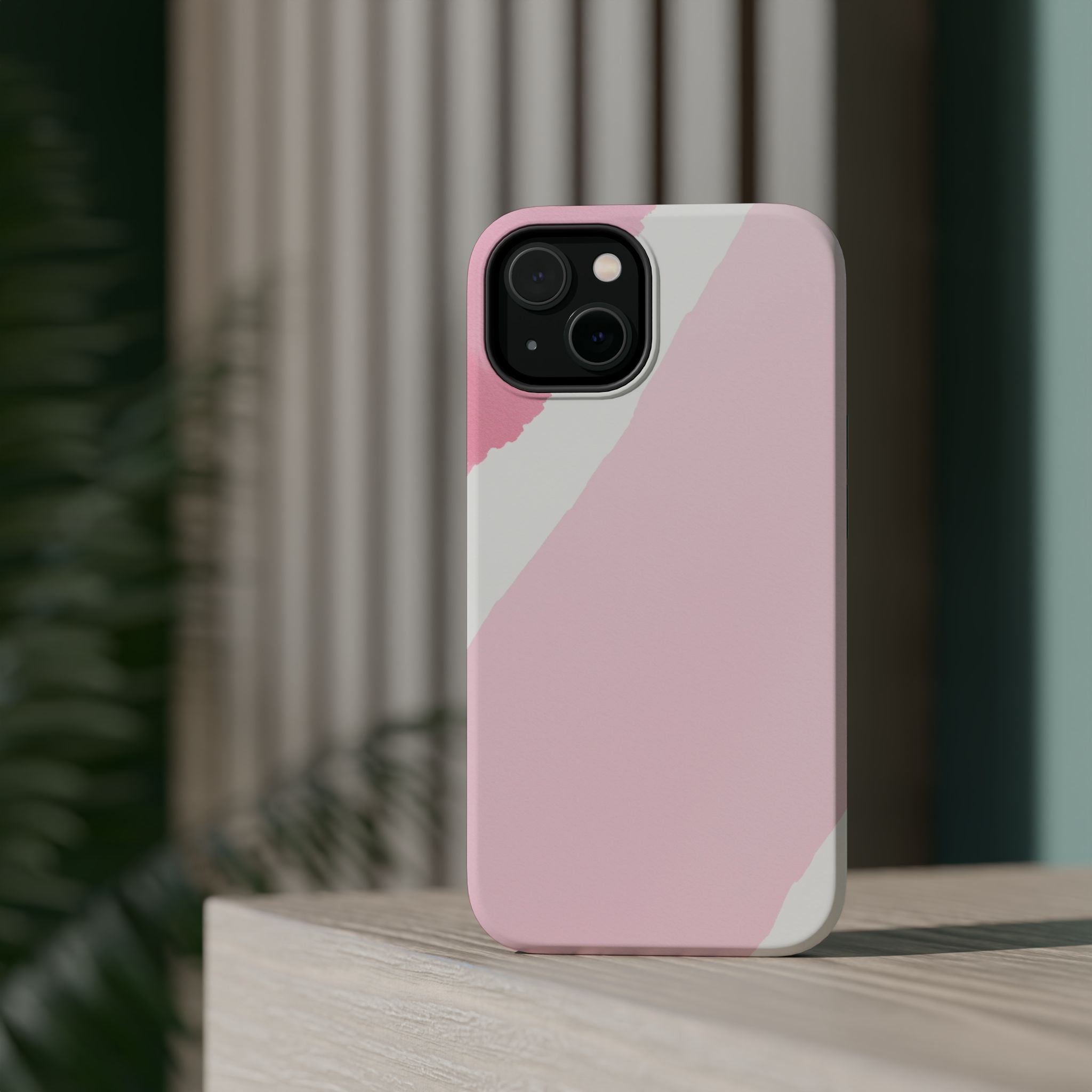 iPhone Rose Pink And Cream Calligraphic Stroke Soft iPhone Finish · iPhone Case