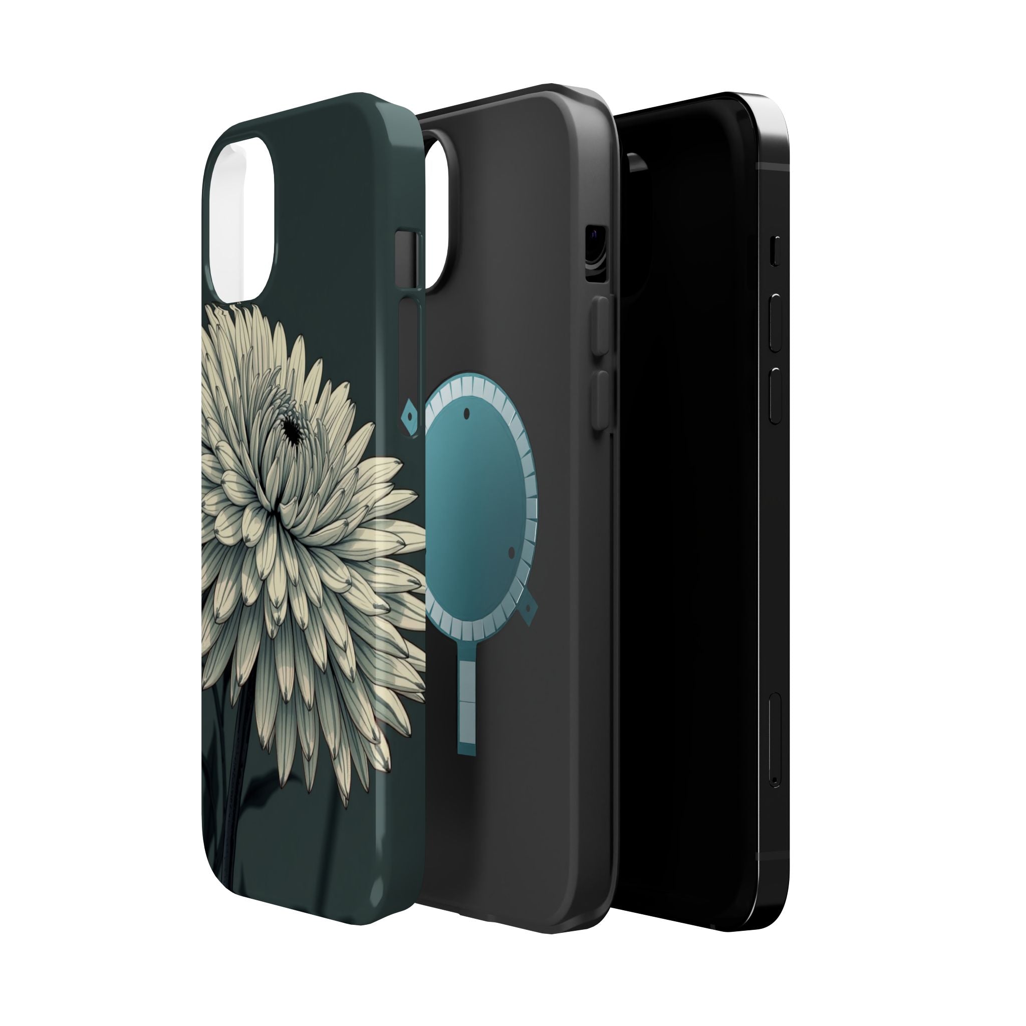 iPhone Chrysanthemum Classic Dark Gothic Ink Carry Case Slim Snap Case · iPhone