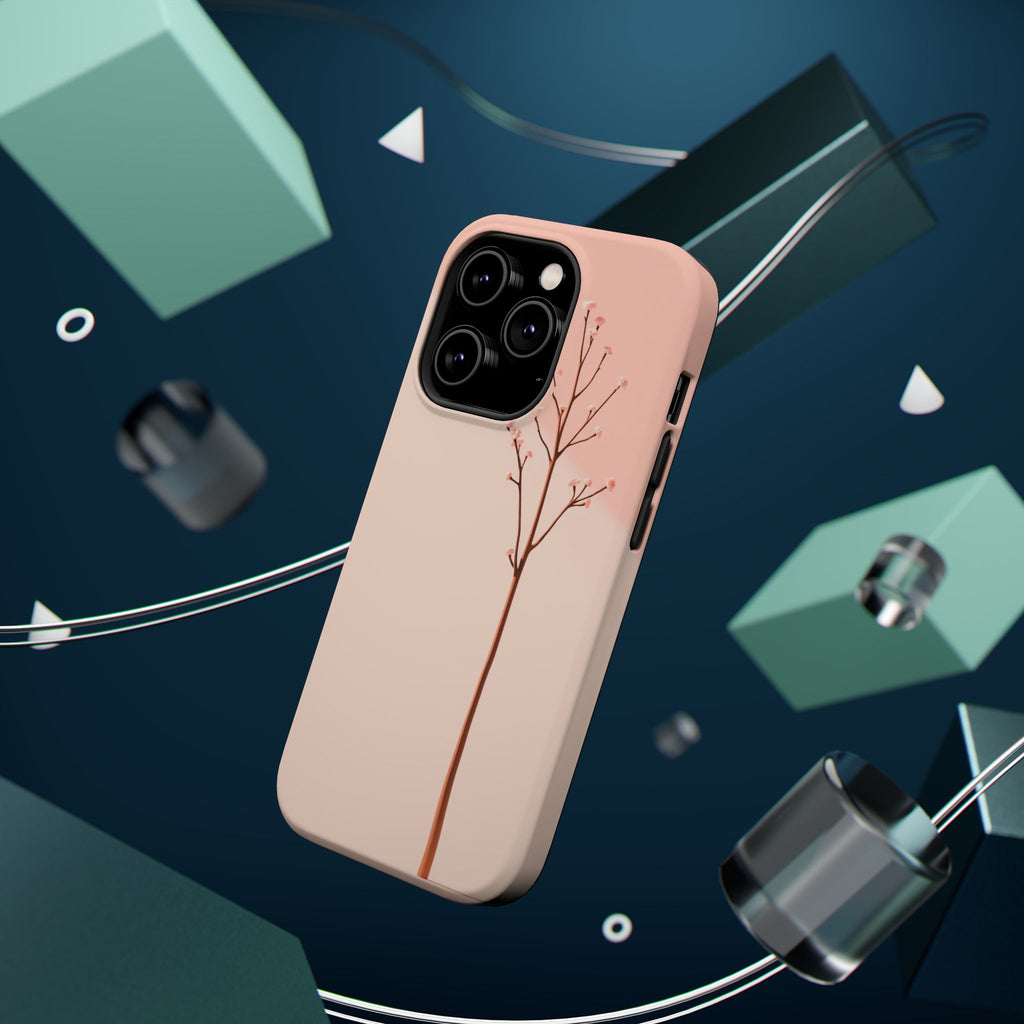 iPhone Rose Pink And Cream Minimalist Stem Slim iPhone Everyday · iPhone Case