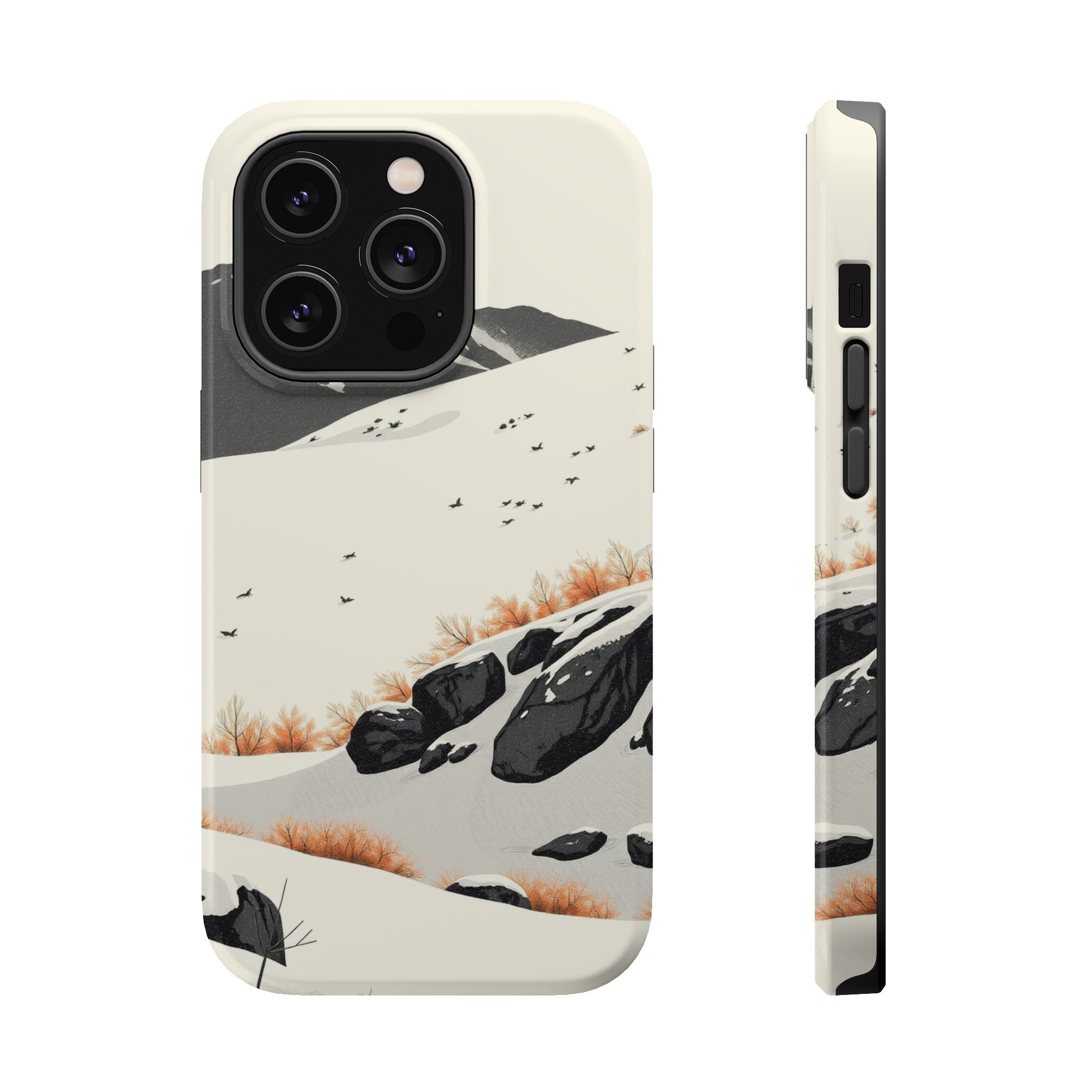 iPhone Snow Field Risograph Print Bold Modern Everyday Snap Case · iPhone Case