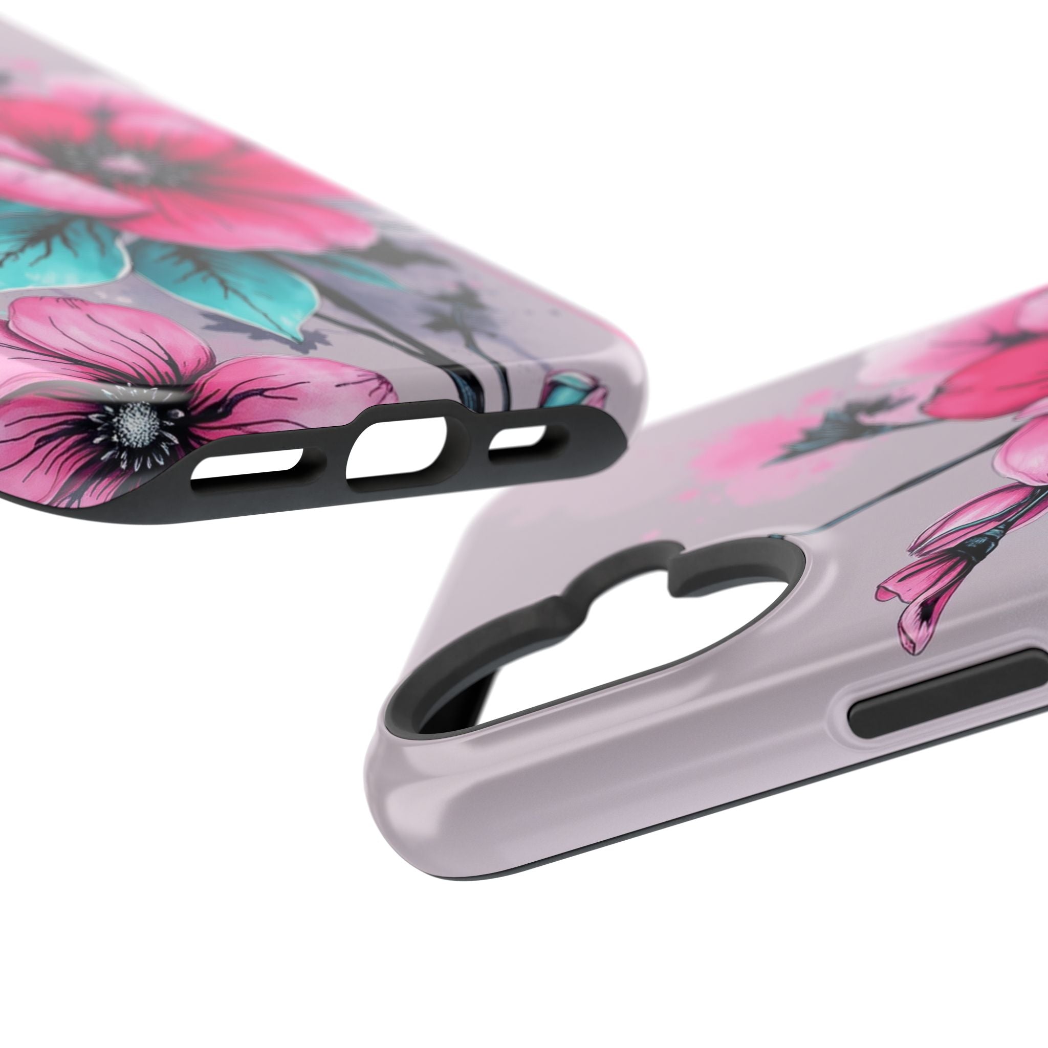 iPhone Mint And Blush Floral Ink Wash Slim Everyday Designer Case · iPhone Case