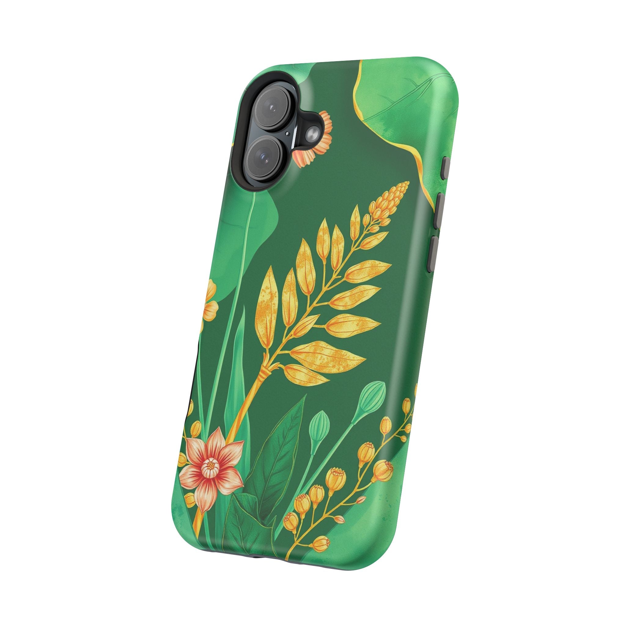 iPhone Emerald Green And Gold Botanical Illustration Ga Slim Snap Case · iPhone