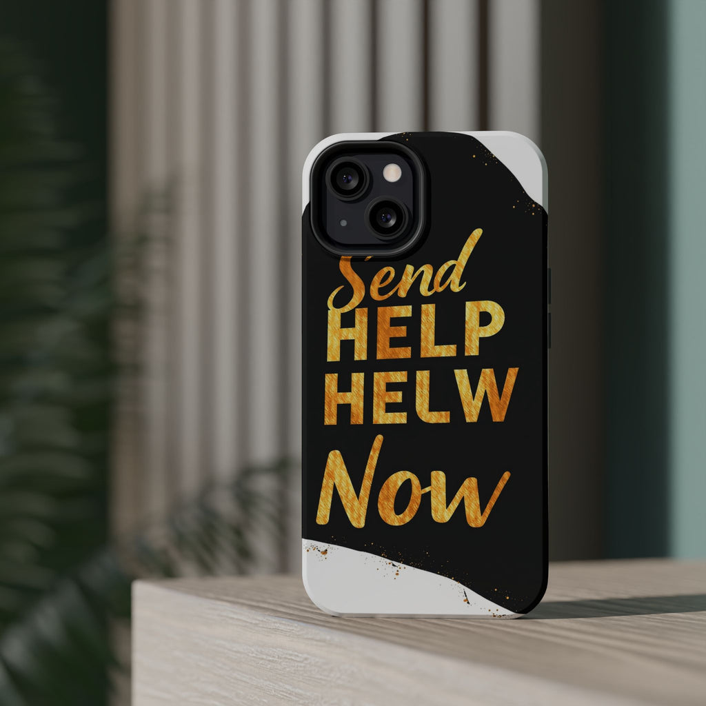 iPhone Send Help Now Enchanted Art Bold Modern Everyday Snap Case · iPhone Case