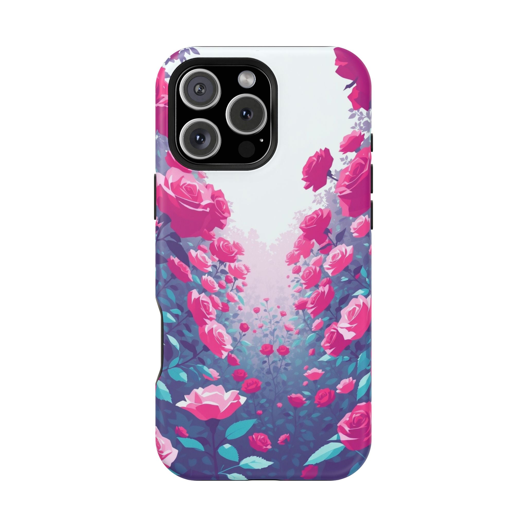 iPhone Cyan And Magenta Rose Garden Slim Everyday Designer Case · iPhone Case