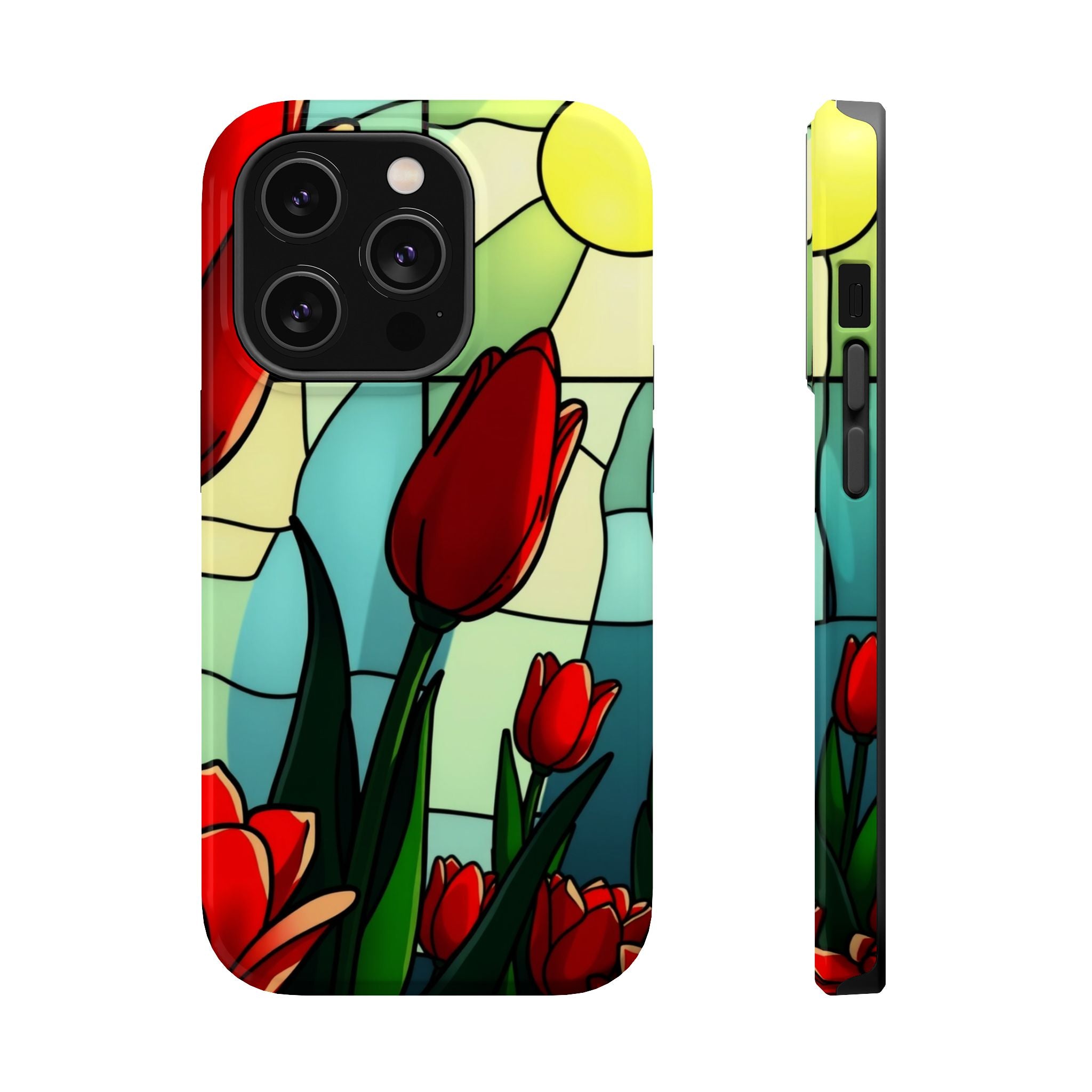 iPhone Tulip Row Stained Glass Slim Everyday Designer Case · iPhone Case