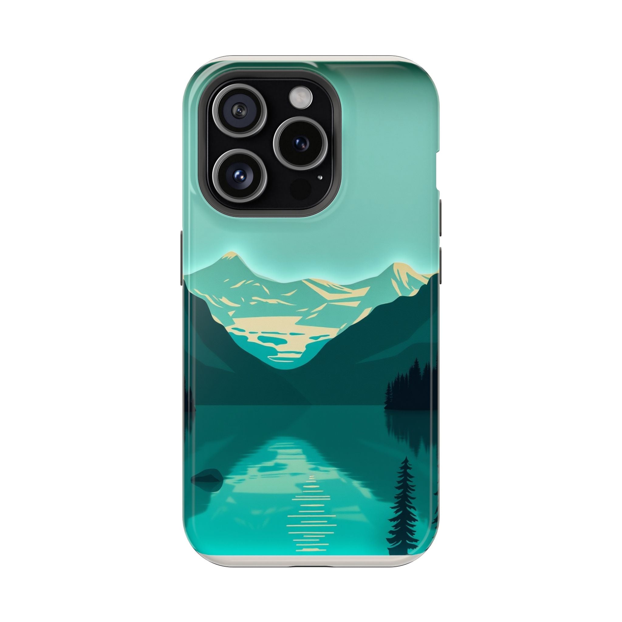 iPhone Glacier Lake Paper Cut Art Bold Modern Everyday Snap Case · iPhone Case