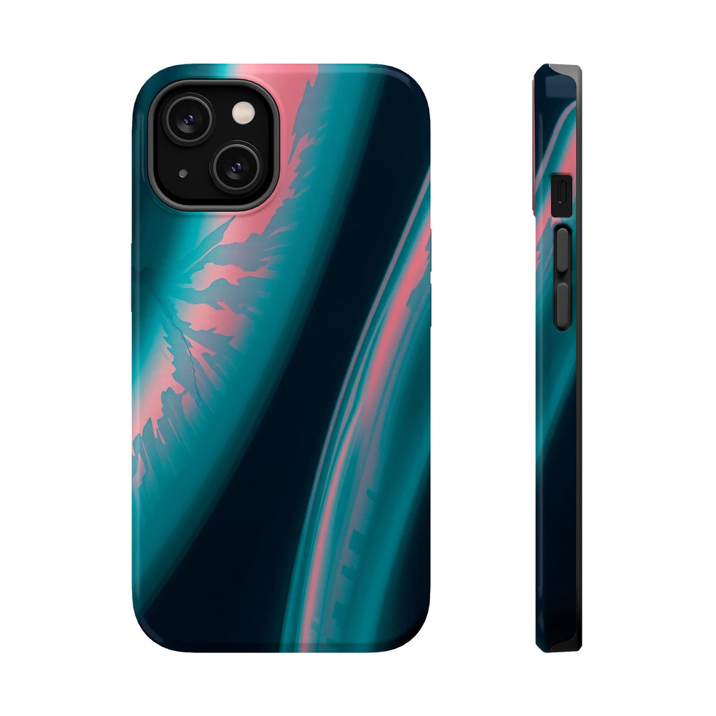 iPhone Teal And Coral Aurora Plasma Slim Everyday Designer Case · iPhone Case