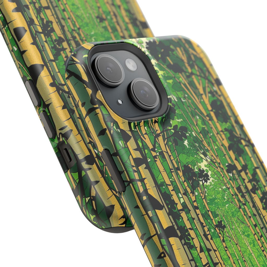 iPhone Emerald Green And Gold Birch Grove Slim iPhone Everyday Designer · iPhone