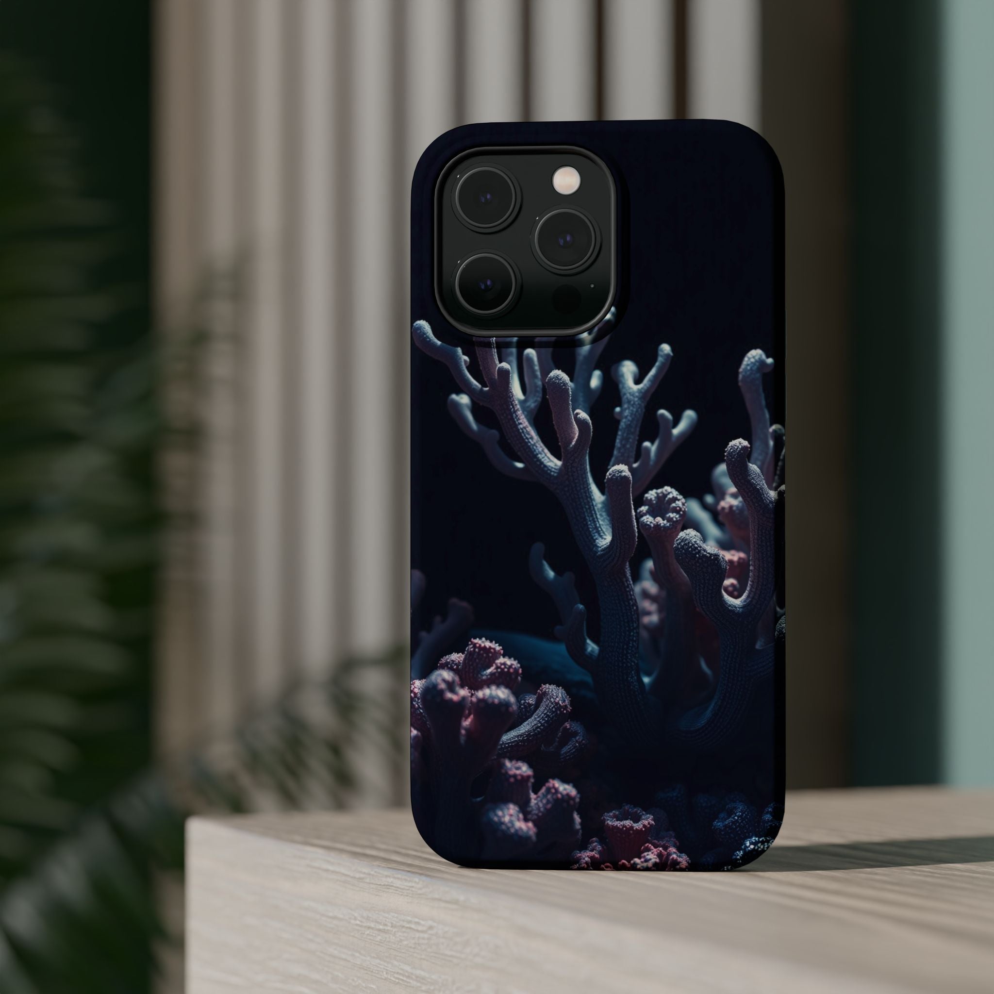 iPhone Midnight Blue And Silver Coral Reef Life Soft iPhone Finish · iPhone Case