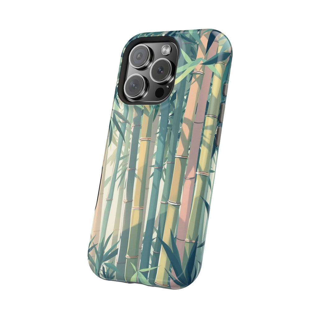 iPhone Mint And Blush Bamboo Grove Bold Modern Everyday Snap Case · iPhone Case